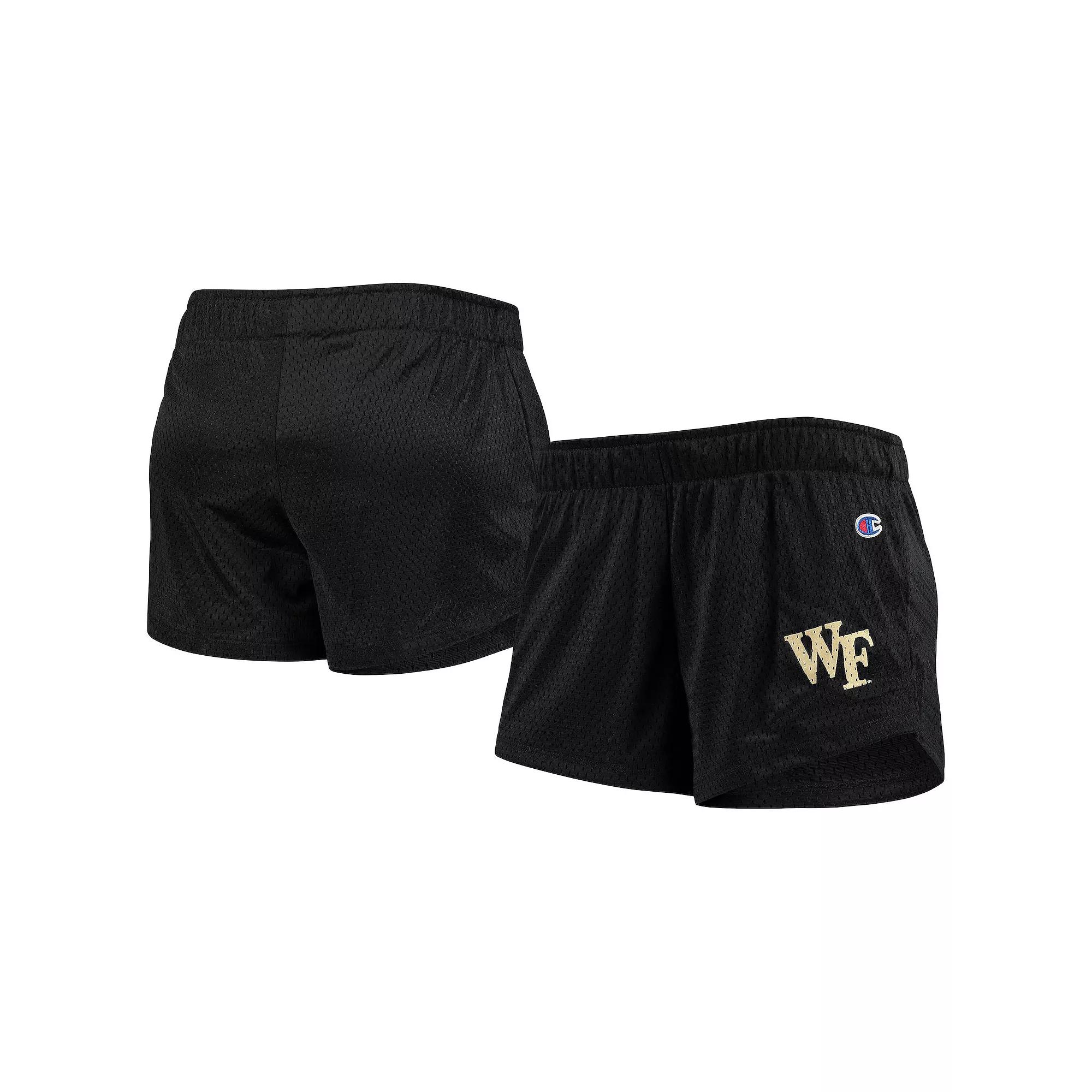 Women's Champion Black Wake Forest Demon Deacons Logo Mesh Shorts, Size: XL, Wfu Black Product Image
