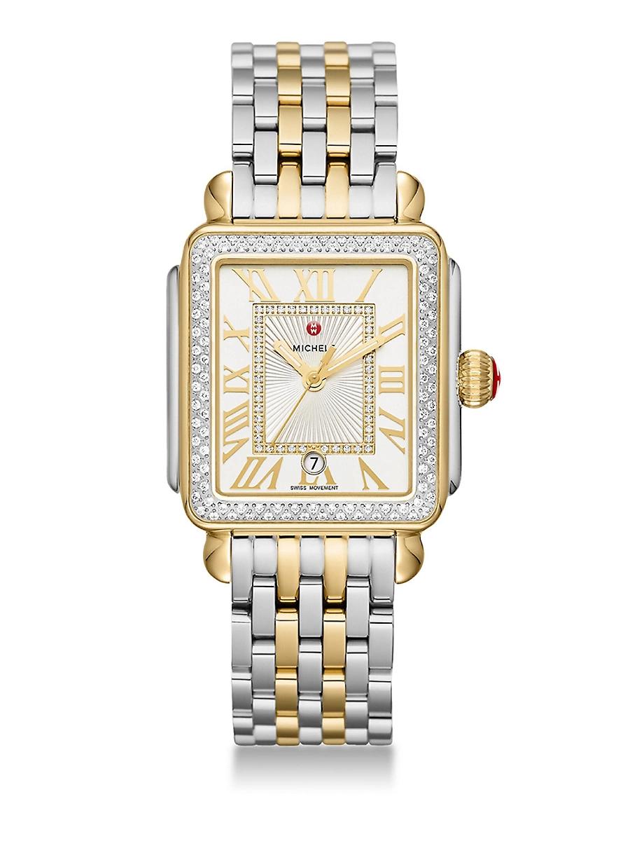 Womens Deco Madison Diamond & Two-Tone Stainless Steel Bracelet Watch Product Image