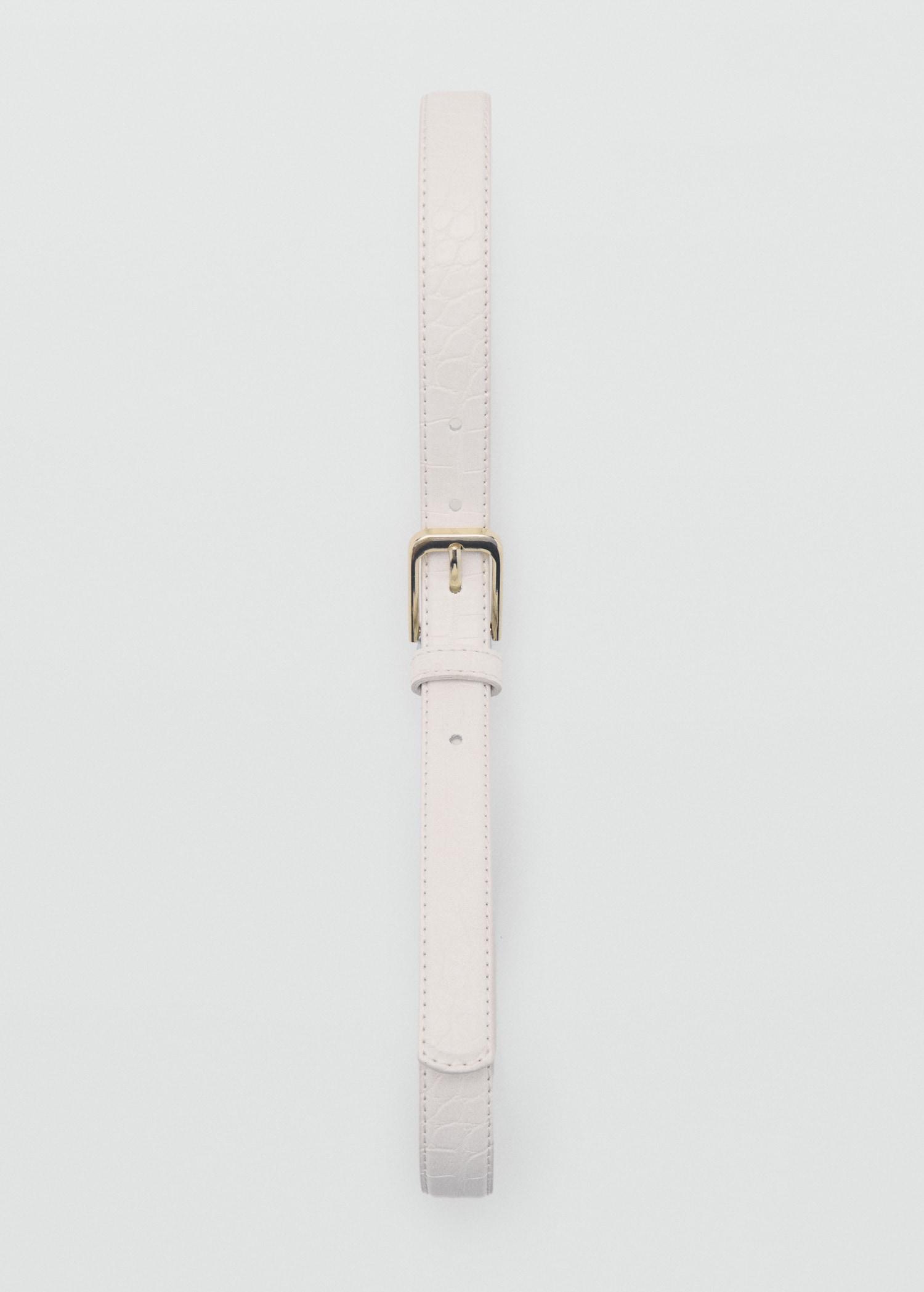 Fine croco leather-effect belt - Women | MANGO USA Product Image