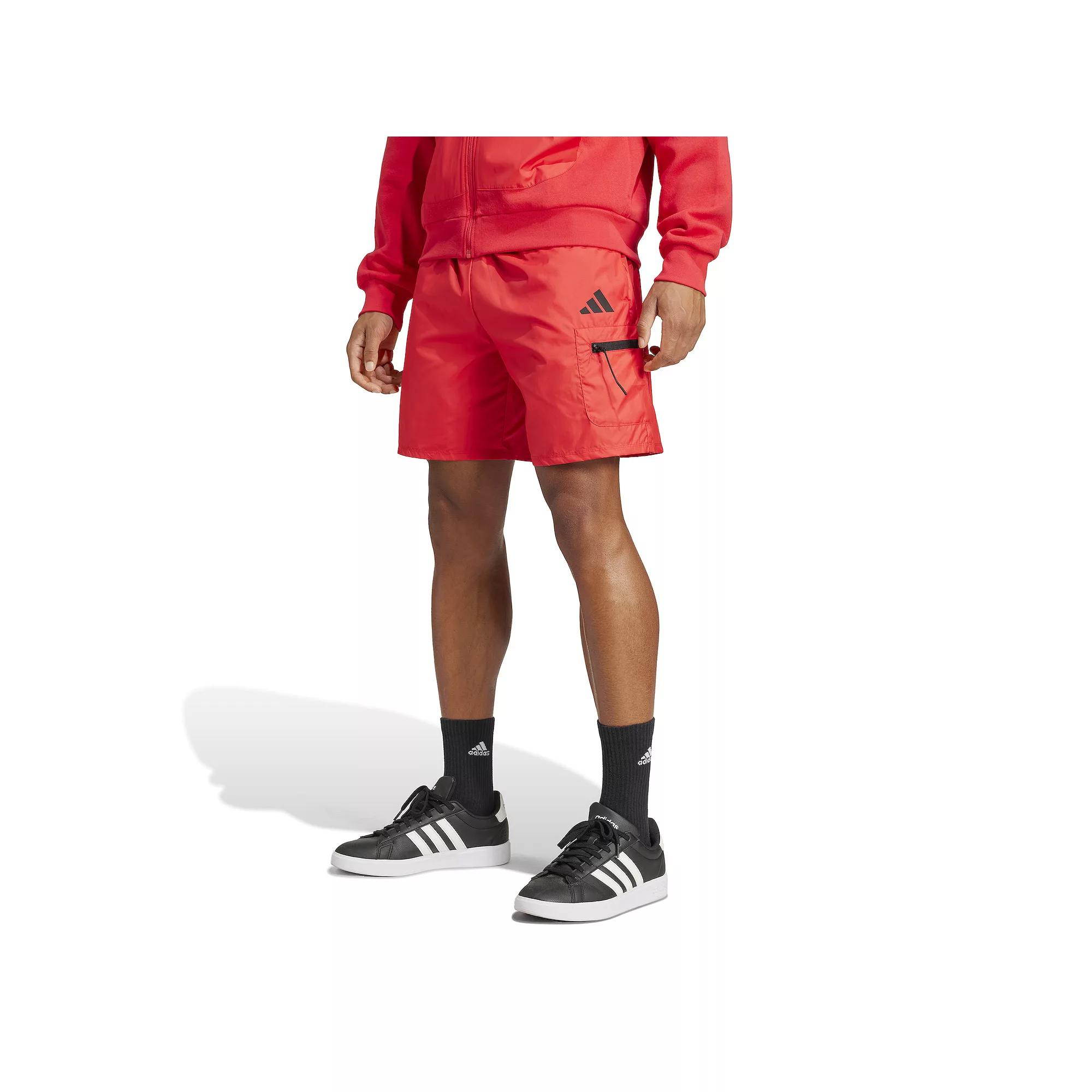 Men's adidas City Escape Sportswear Shorts, Size: Small, Pure Red Product Image