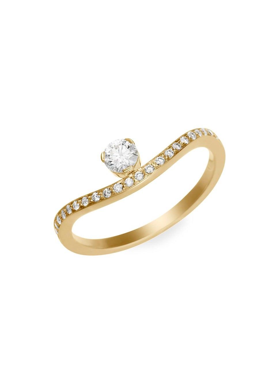 Womens Classic Collection 18K Yellow Gold & Diamond Grace Diamant Ring Product Image
