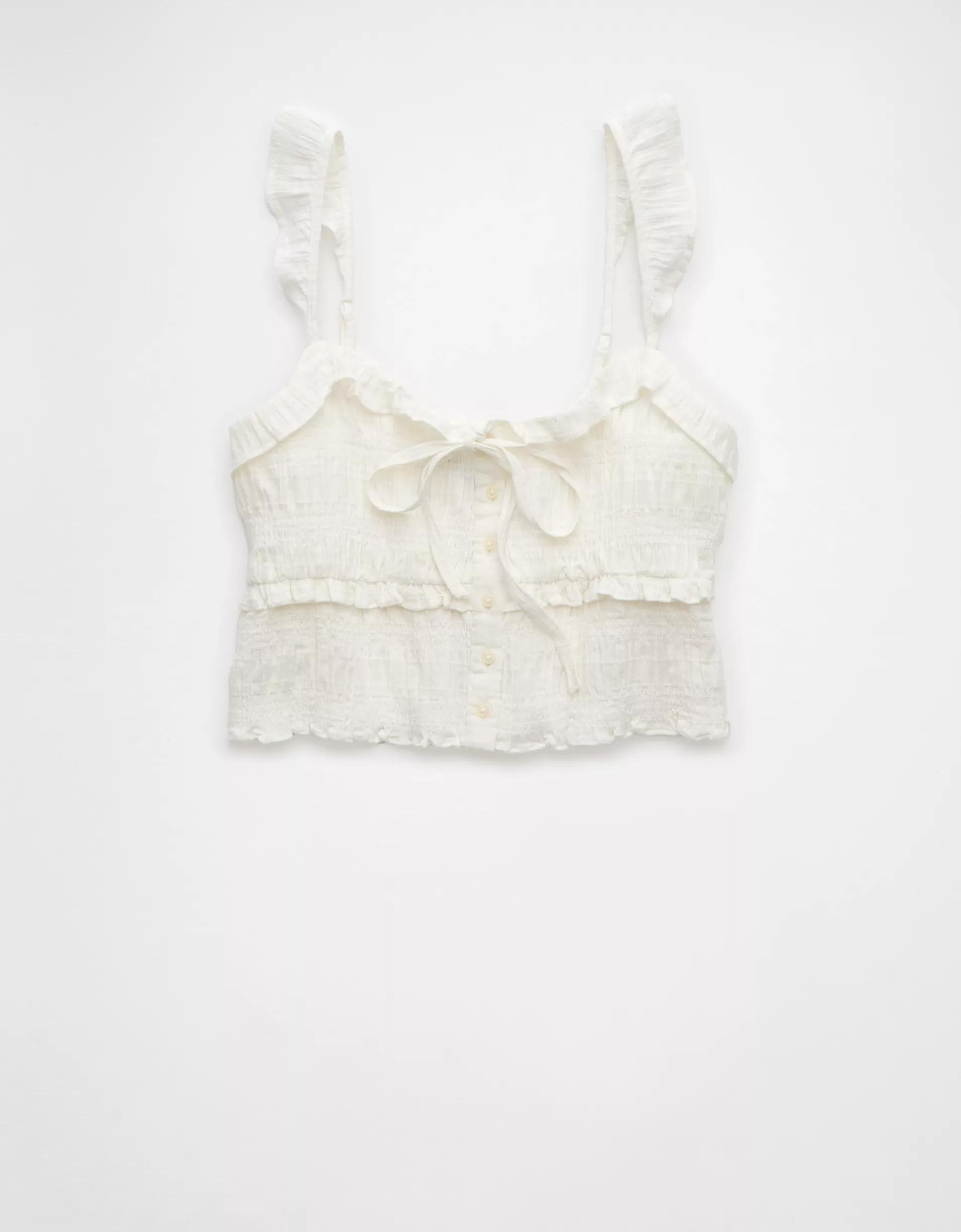 AE Smocked Ruffle Tank Top Product Image