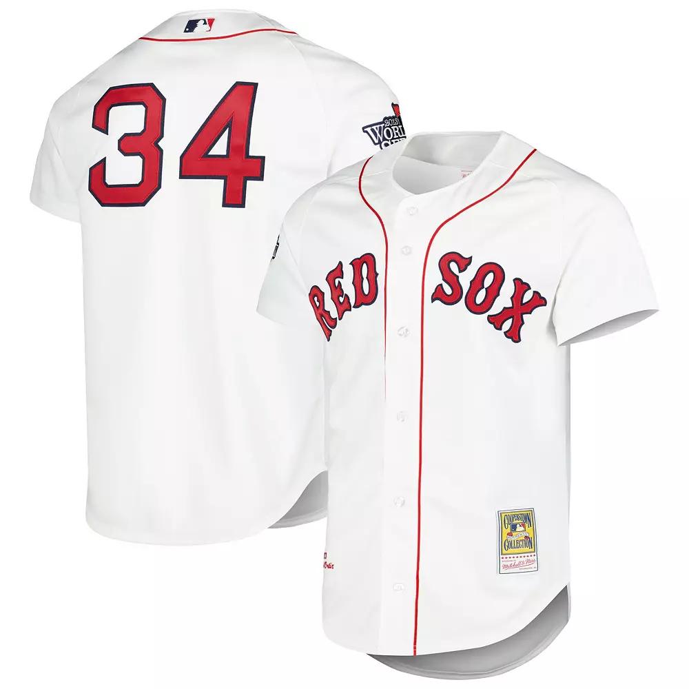 Men's Mitchell & Ness David Ortiz White Boston Red Sox Cooperstown Collection Authentic Jersey,  Product Image