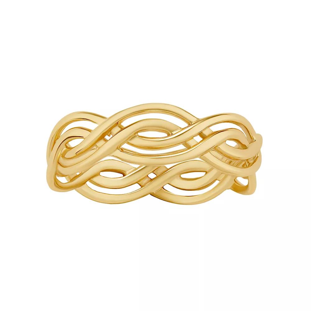 PRIMROSE Sterling Silver Interwoven Ring, Women's, Size: 9, Yellow Gold Tone Product Image