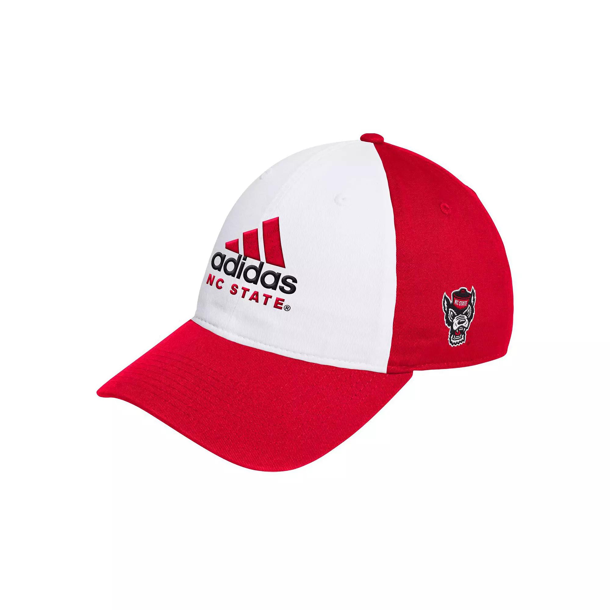 Men's adidas White/Red NC State Wolfpack Slouch Adjustable Hat, Nst White Product Image