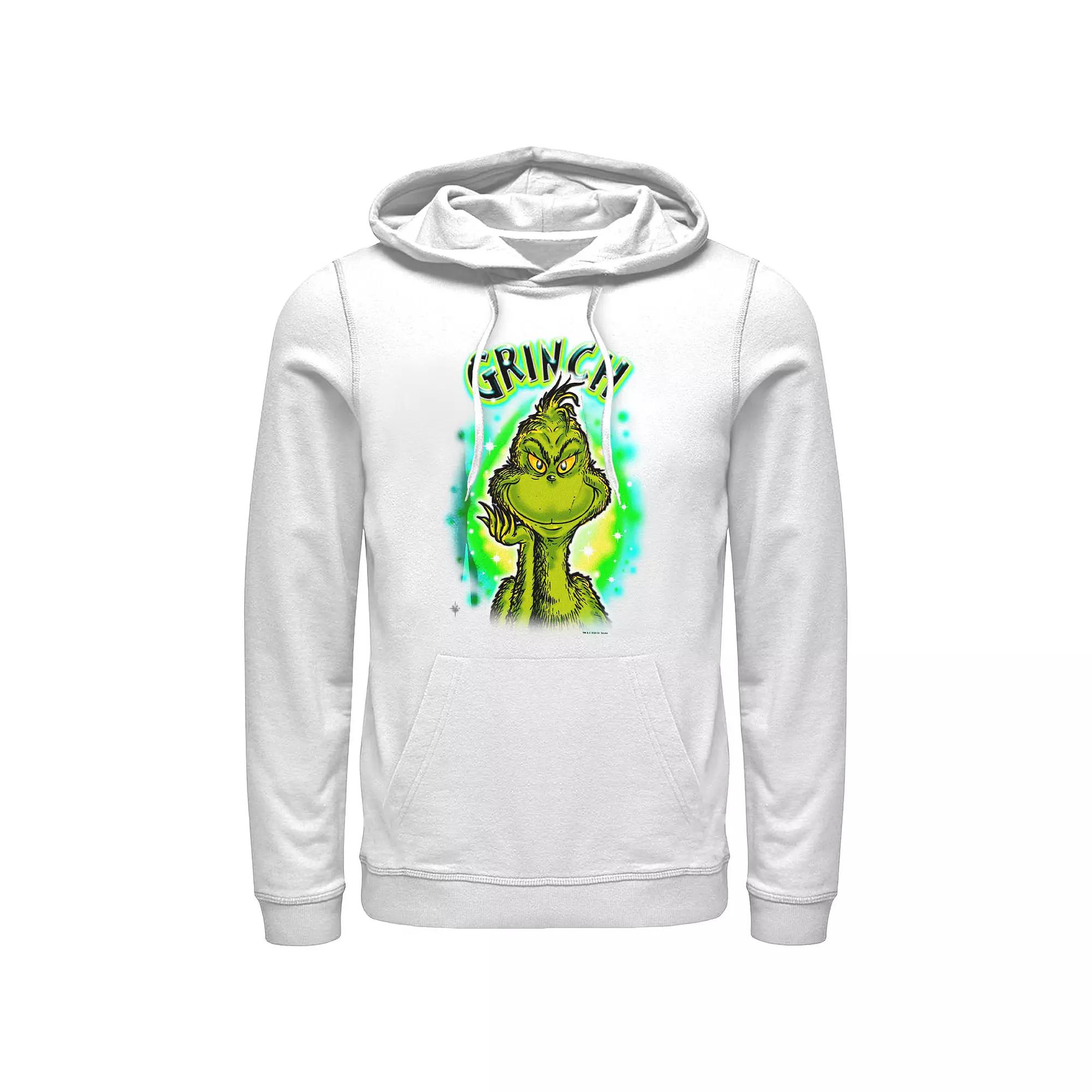 Big & Tall Dr. Seuss Grinch Airbrush Background Graphic Hoodie, Men's,  Product Image