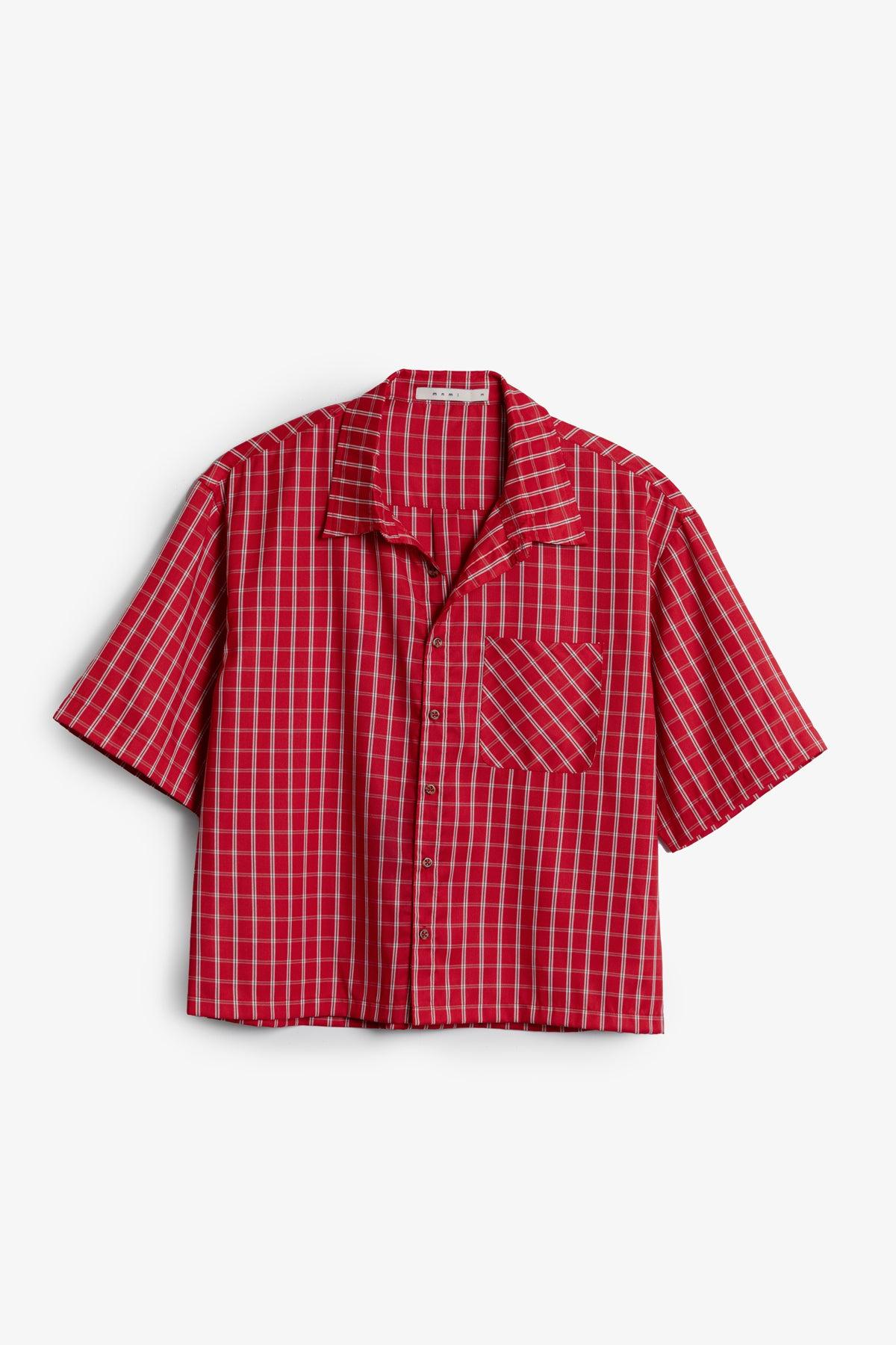 Crispy Poplin Over Shirt - Red Product Image