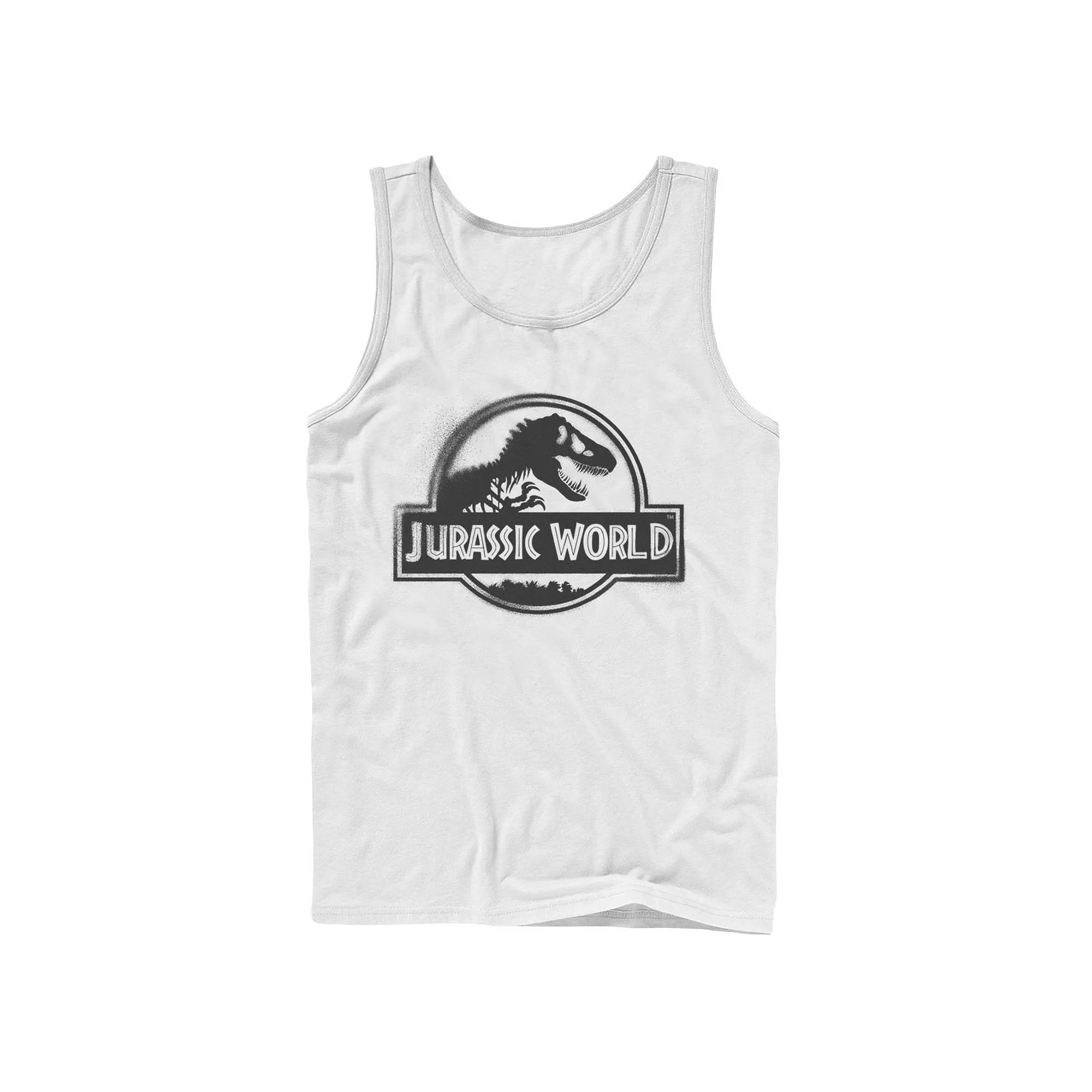 Men's Jurassic World Two Black Spray Paint Logo Tank Top,  Product Image