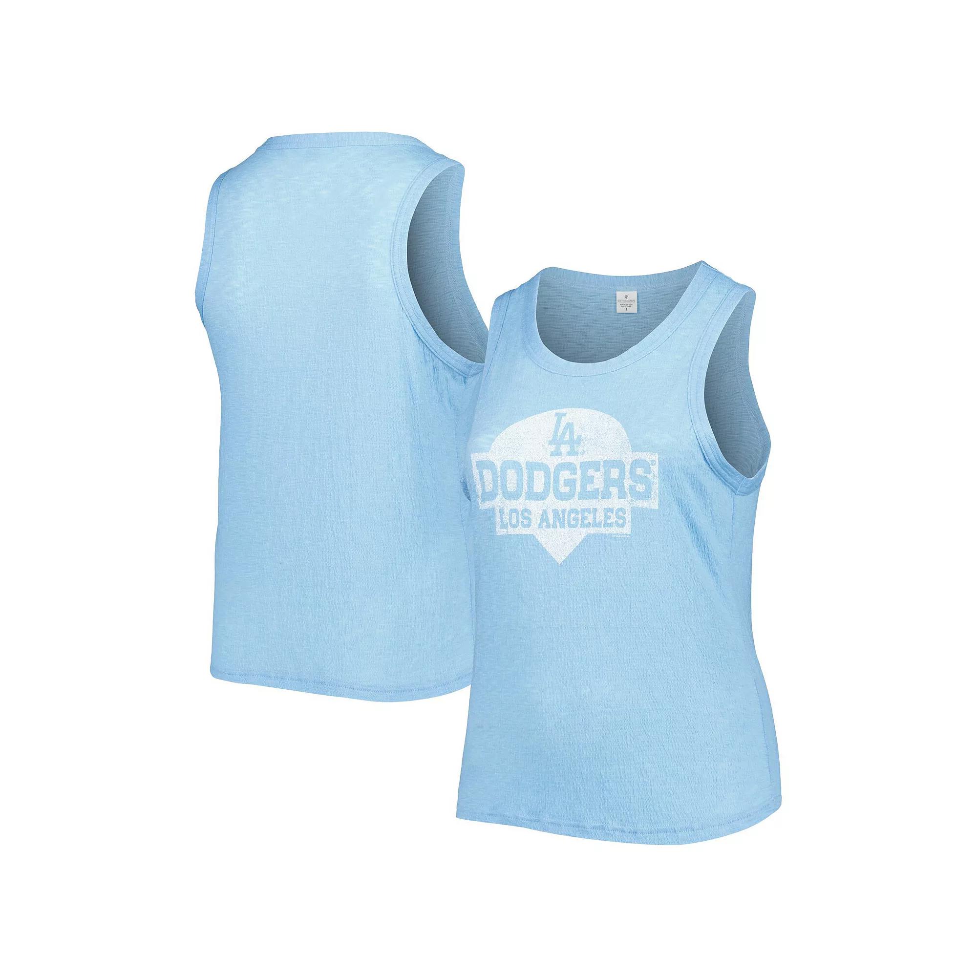 Womens Soft as a Grape Royal Los Angeles Dodgers Plus Size High Neck Tri-Blend Tank Top Product Image