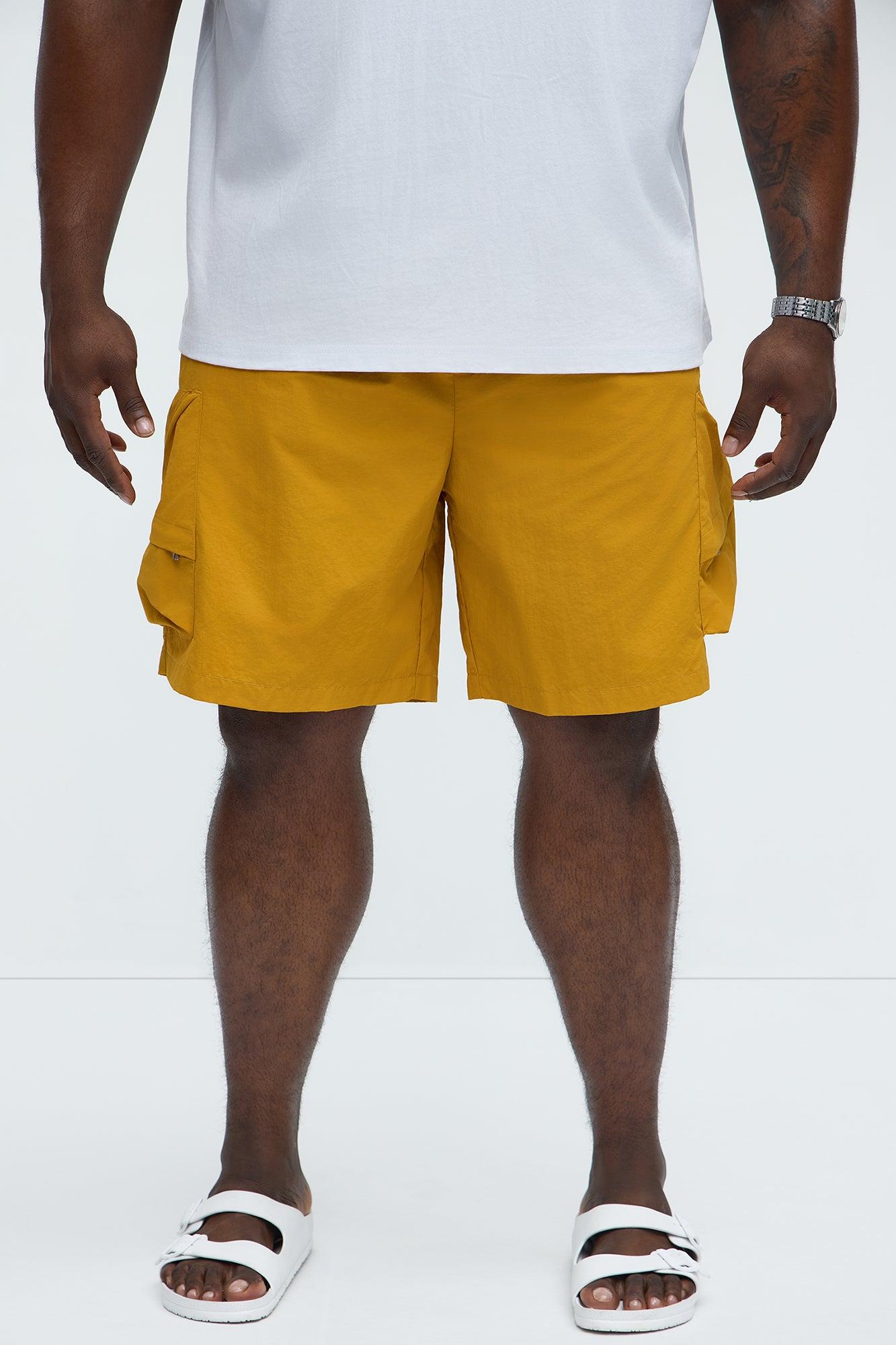 Take A Hike Cargo Shorts - Yellow Product Image