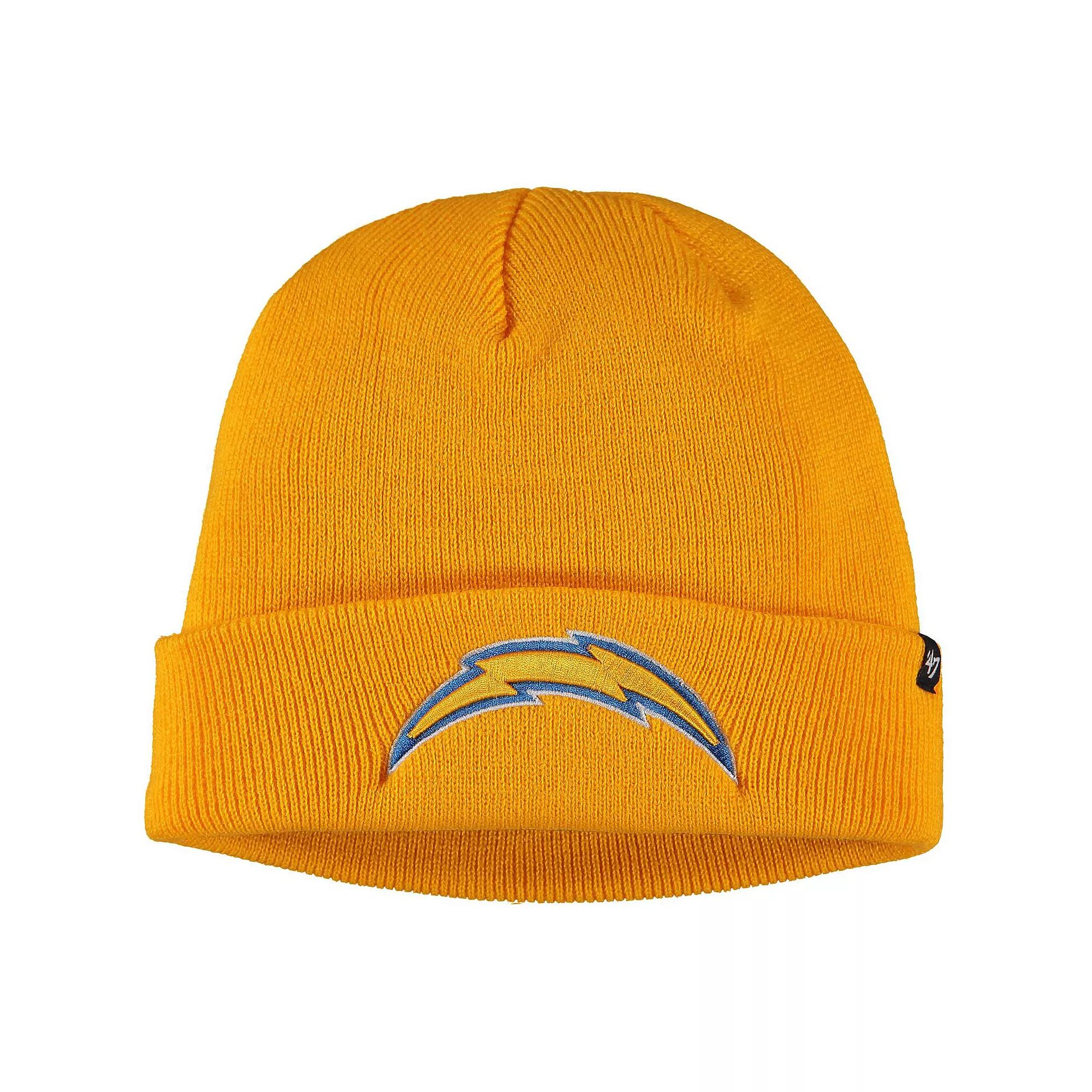 Men's '47 Gold Los Angeles Chargers Secondary Cuffed Knit Hat Product Image