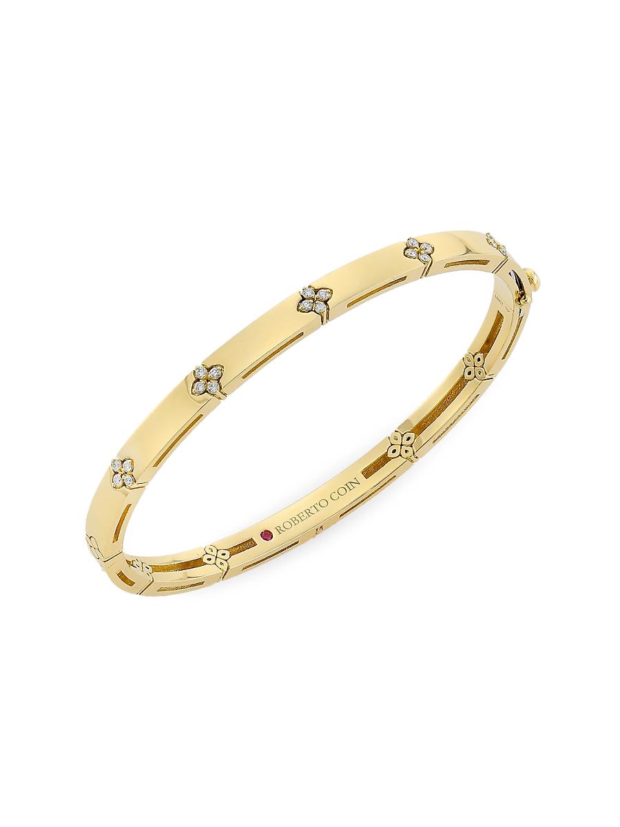 Womens Love In Verona 18K Yellow Gold & 0.15 TCW Diamond Bangle Product Image