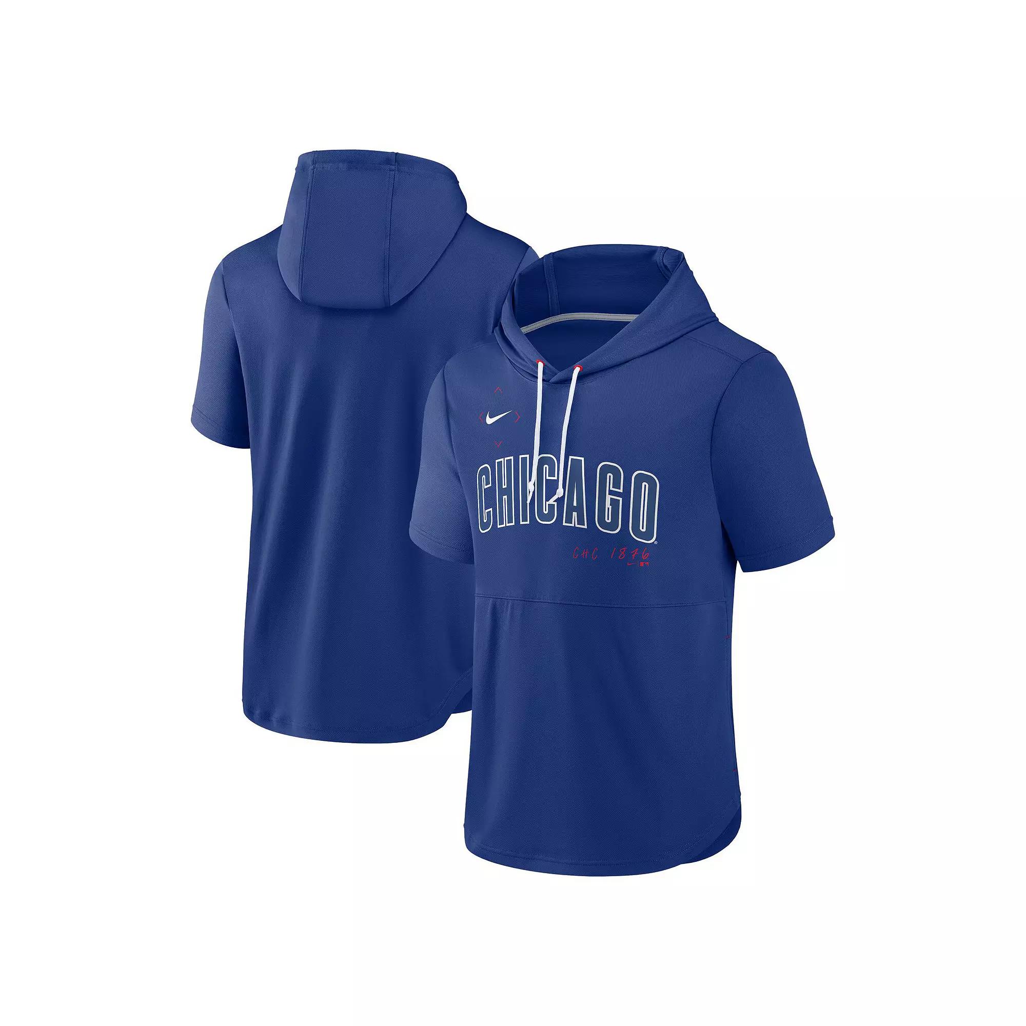 Men's Nike Royal Chicago Cubs Springer Short Sleeve Team Pullover Hoodie,  Product Image