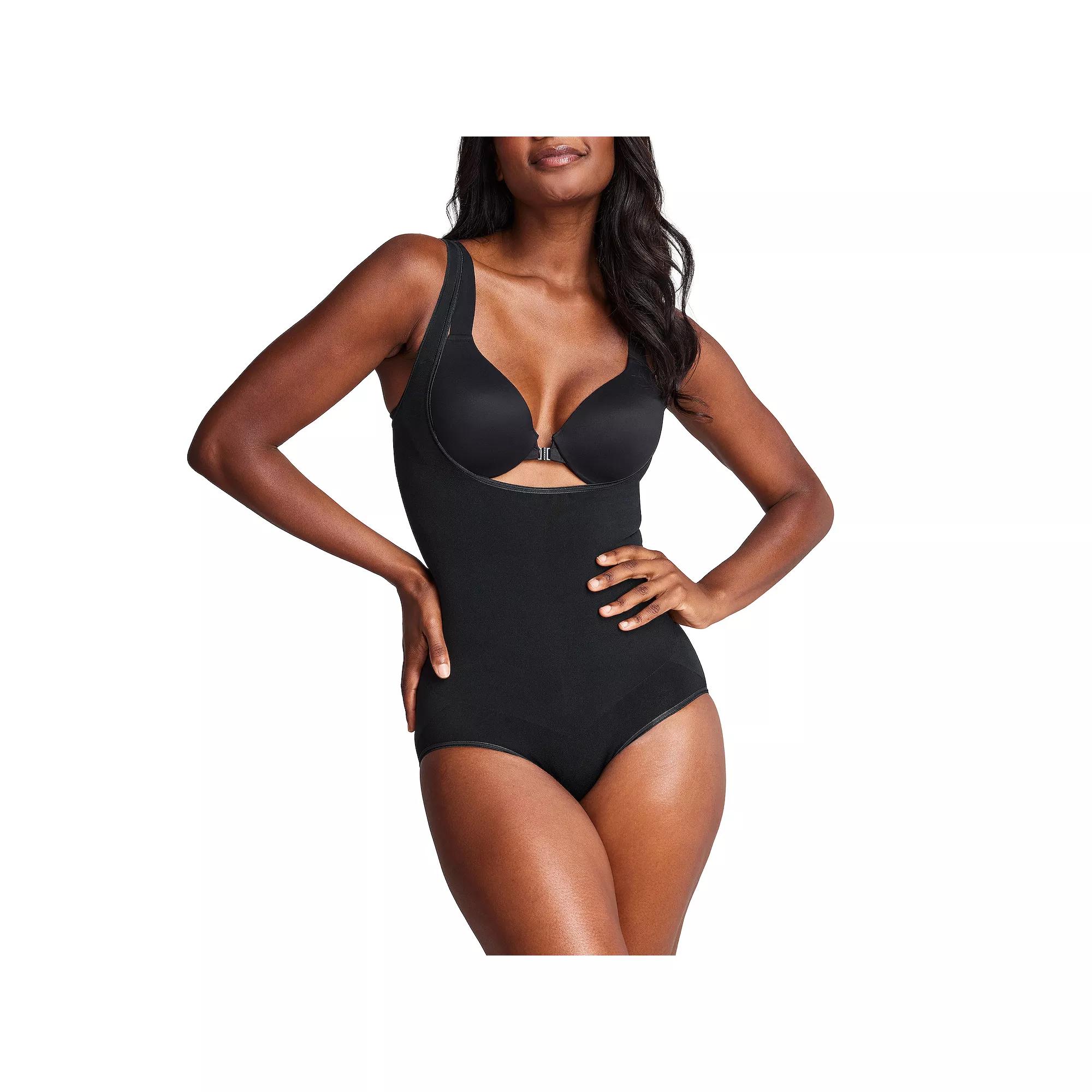 RED HOT by SPANX® Women's Ultra-Firm Control Shapewear Flat Out Flawless Open-Bust Panty Bodysuit 10315R, Size: Medium, Very Black Product Image