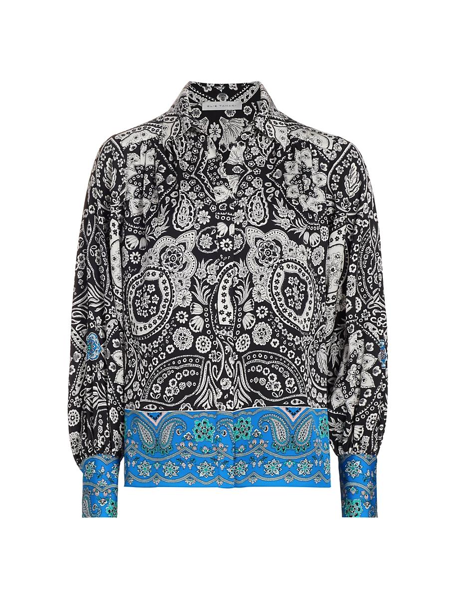 Womens The Eilian Paisley Silk-Blend Blouse Product Image