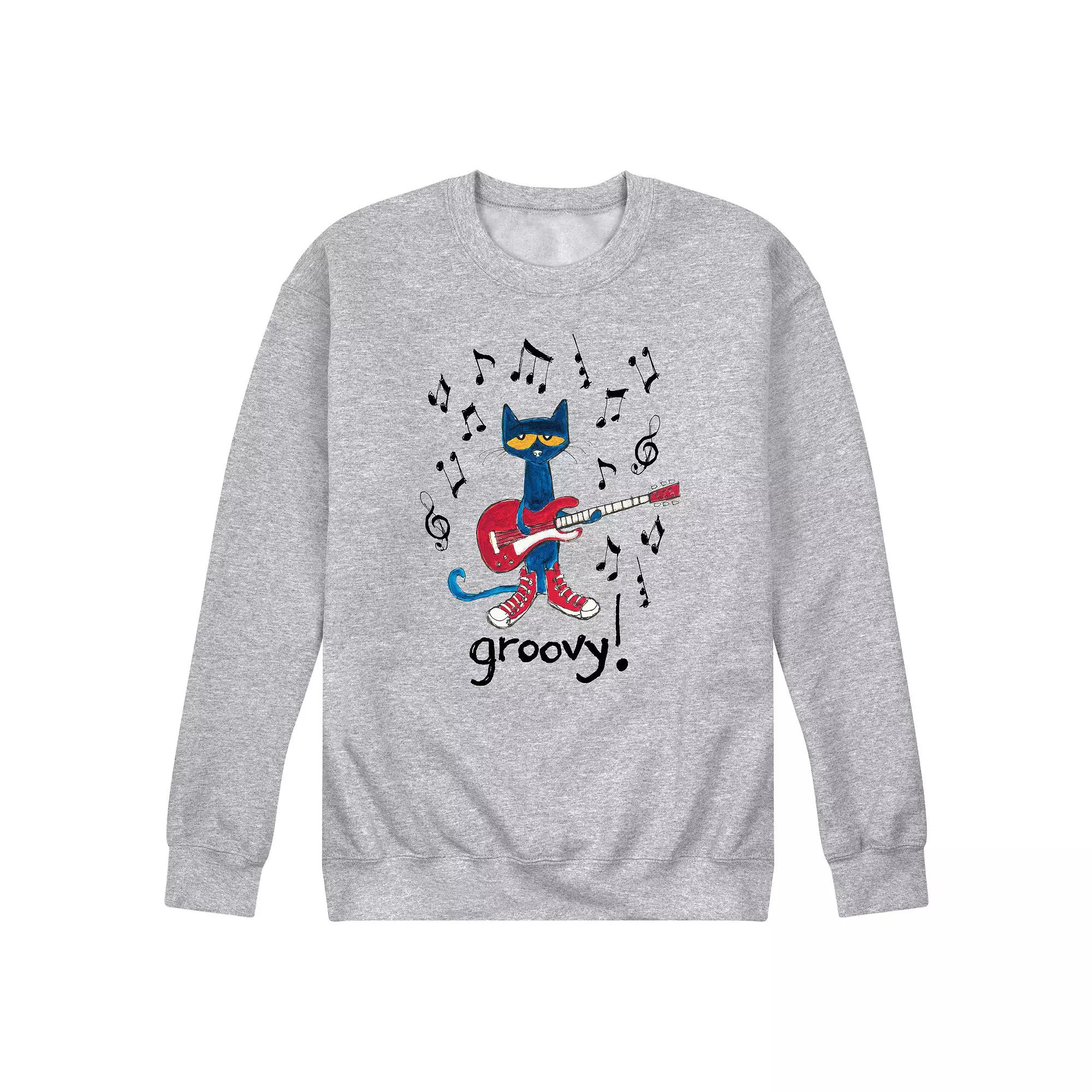 Men's Pete the Cat Guitar Groovy Fleece Sweatshirt,  Product Image