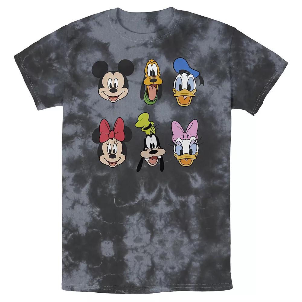 Men's Disney Mickey And Friends Group Shot Heads Wash Tee,  Product Image