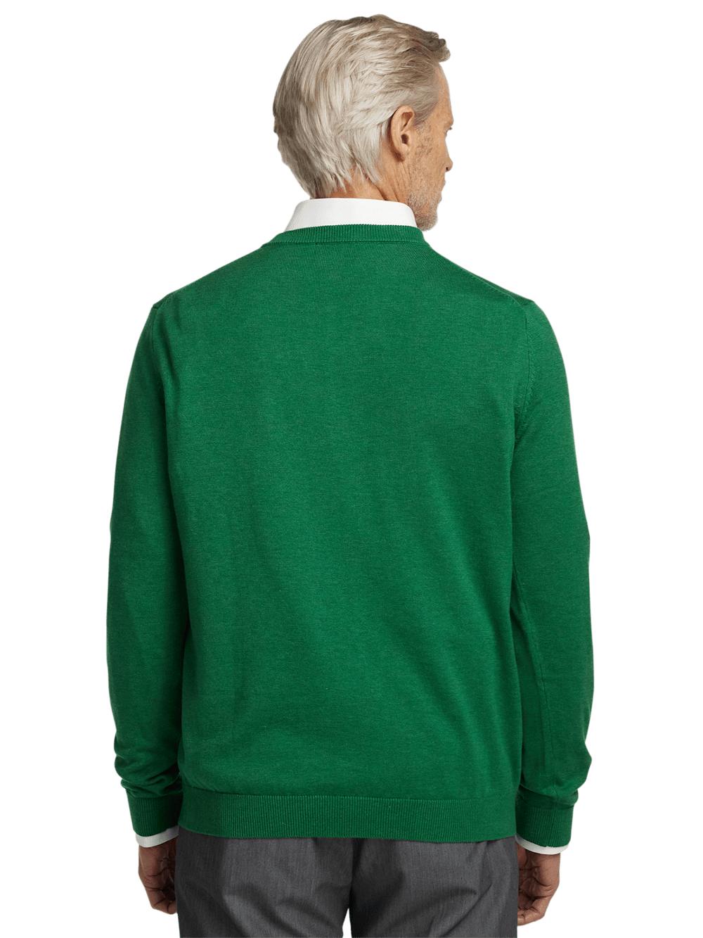 Supima Cotton V-neck Sweater - Green Product Image