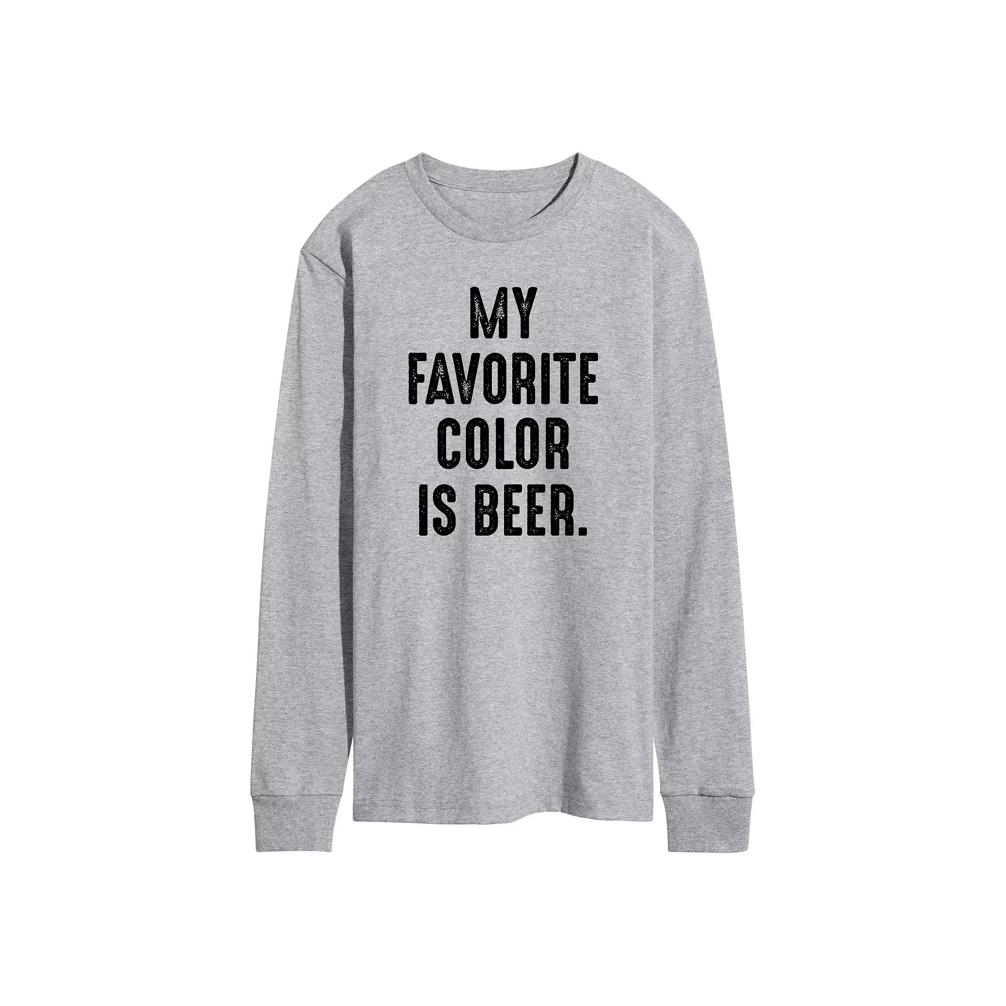Men's Favorite Color Beer Long Sleeve Graphic Tee,  Product Image