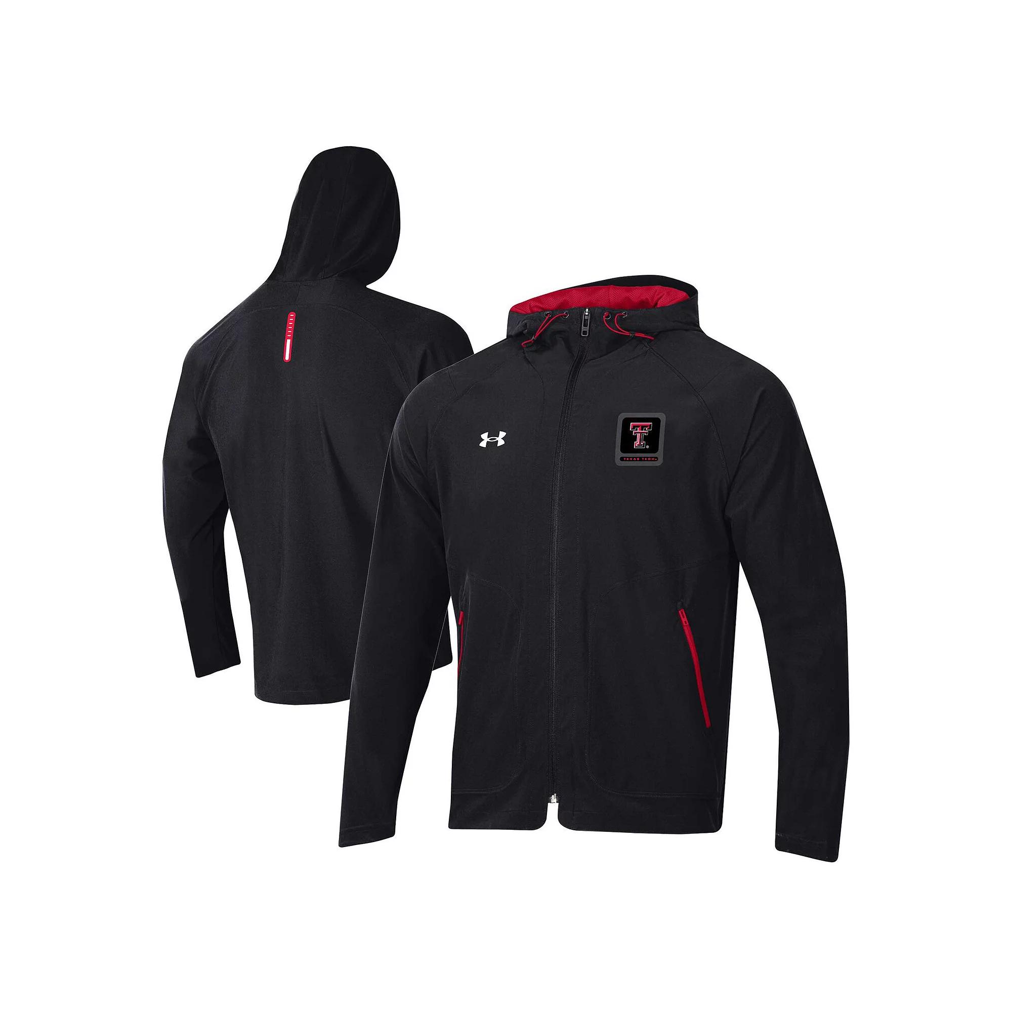 Men's Under Armour Black Texas Tech Red Raiders Unstoppable Raglan Full-Zip Jacket, Size: Medium Product Image