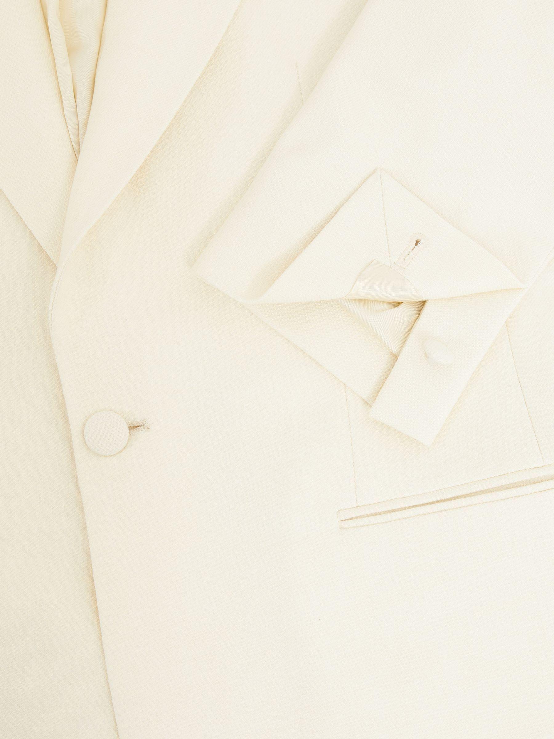 SIngle-Breasted Twill Blazer in Off White Product Image