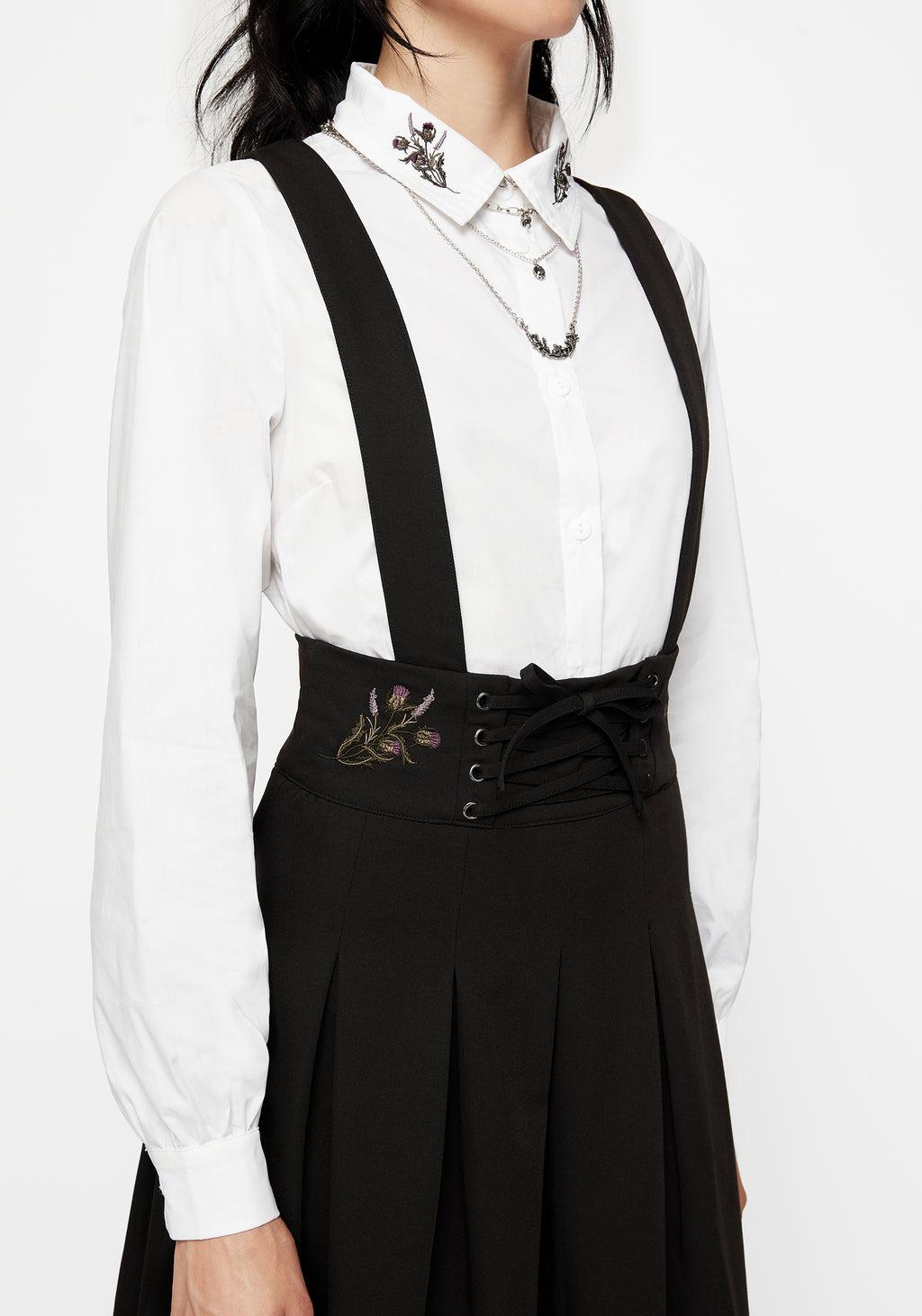Despair Cotton Thistle Embroidered Button Up Shirt Product Image
