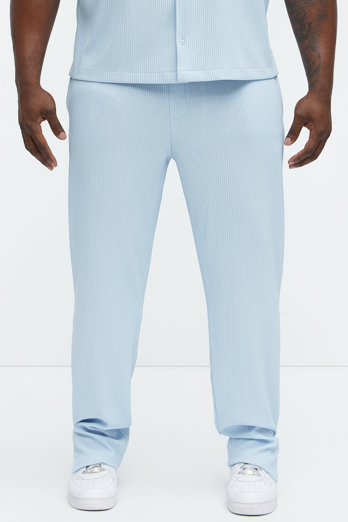Show Up Slim Slit Pants - Light Blue Product Image