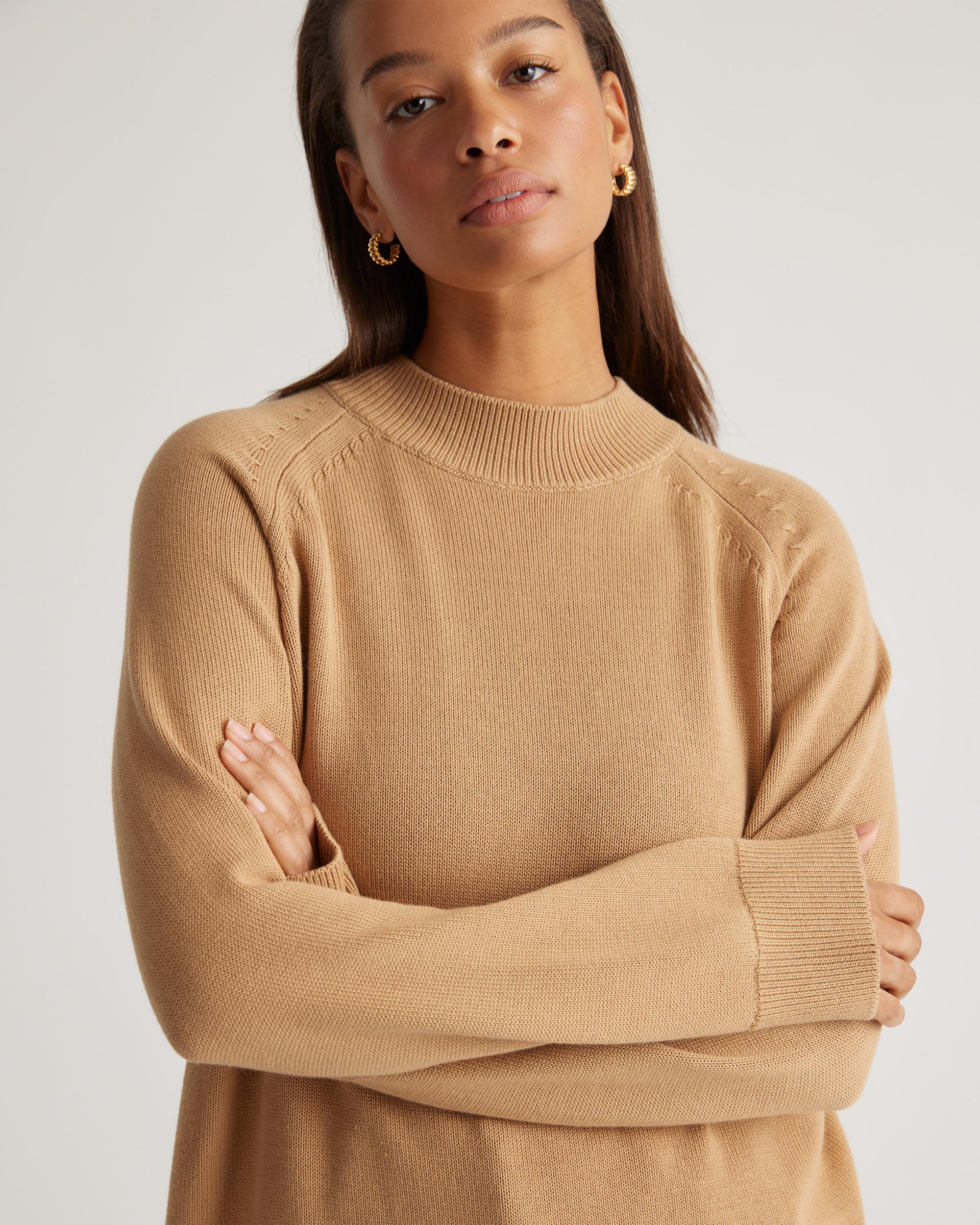 Quince | Women's Mock Neck Sweater Organic Cotton Product Image