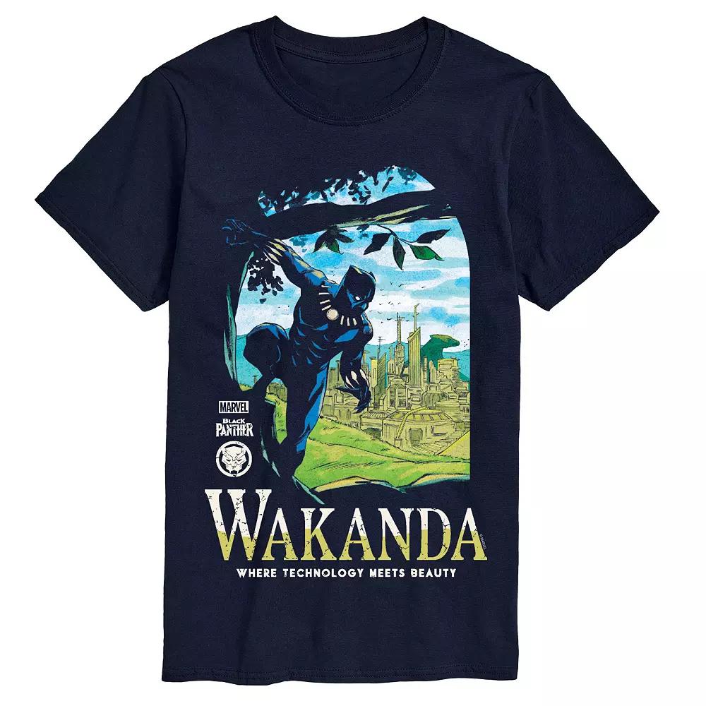 Big & Tall Marvel Black Panther Wakanda Destination Short Sleeve Graphic Tee, Men's,  Product Image