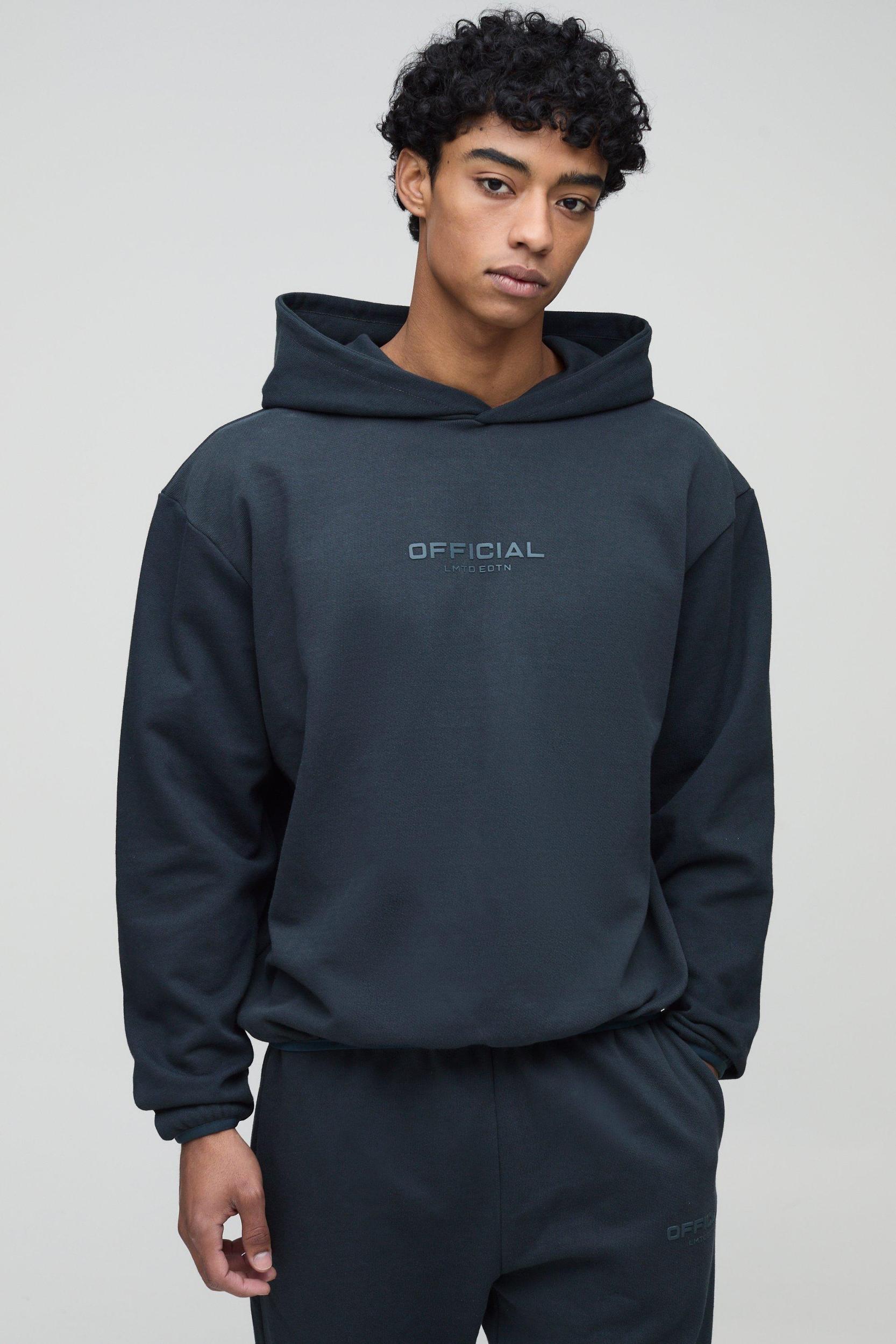 Oversized Boxy Heavyweight Bound Hoodie | boohooMAN USA Product Image