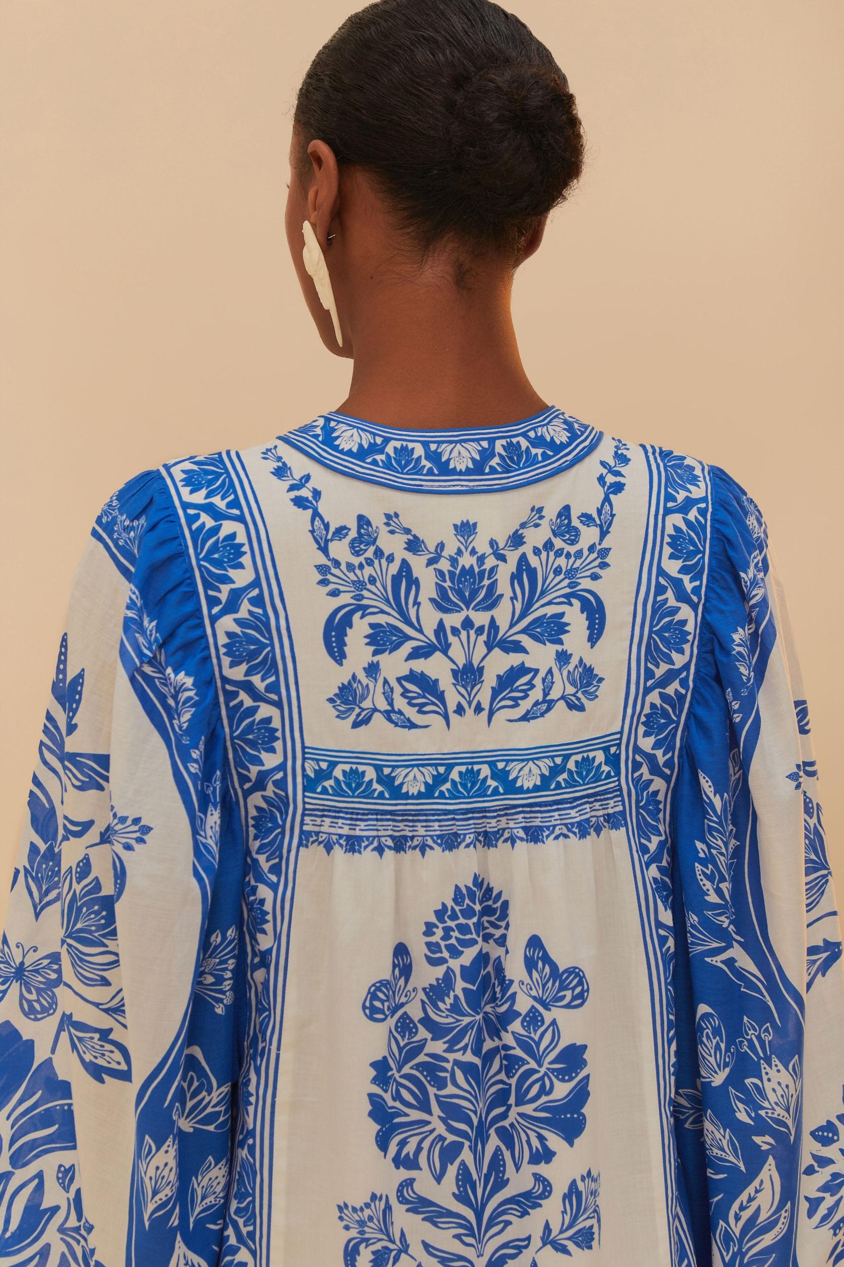 Off-White Delicate Tapestry Long Sleeve Maxi Dress Product Image