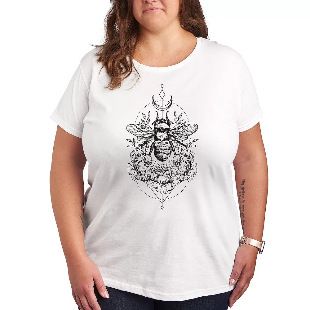 Plus Astrological Floral Bee Graphic Tee, Women's,  Product Image