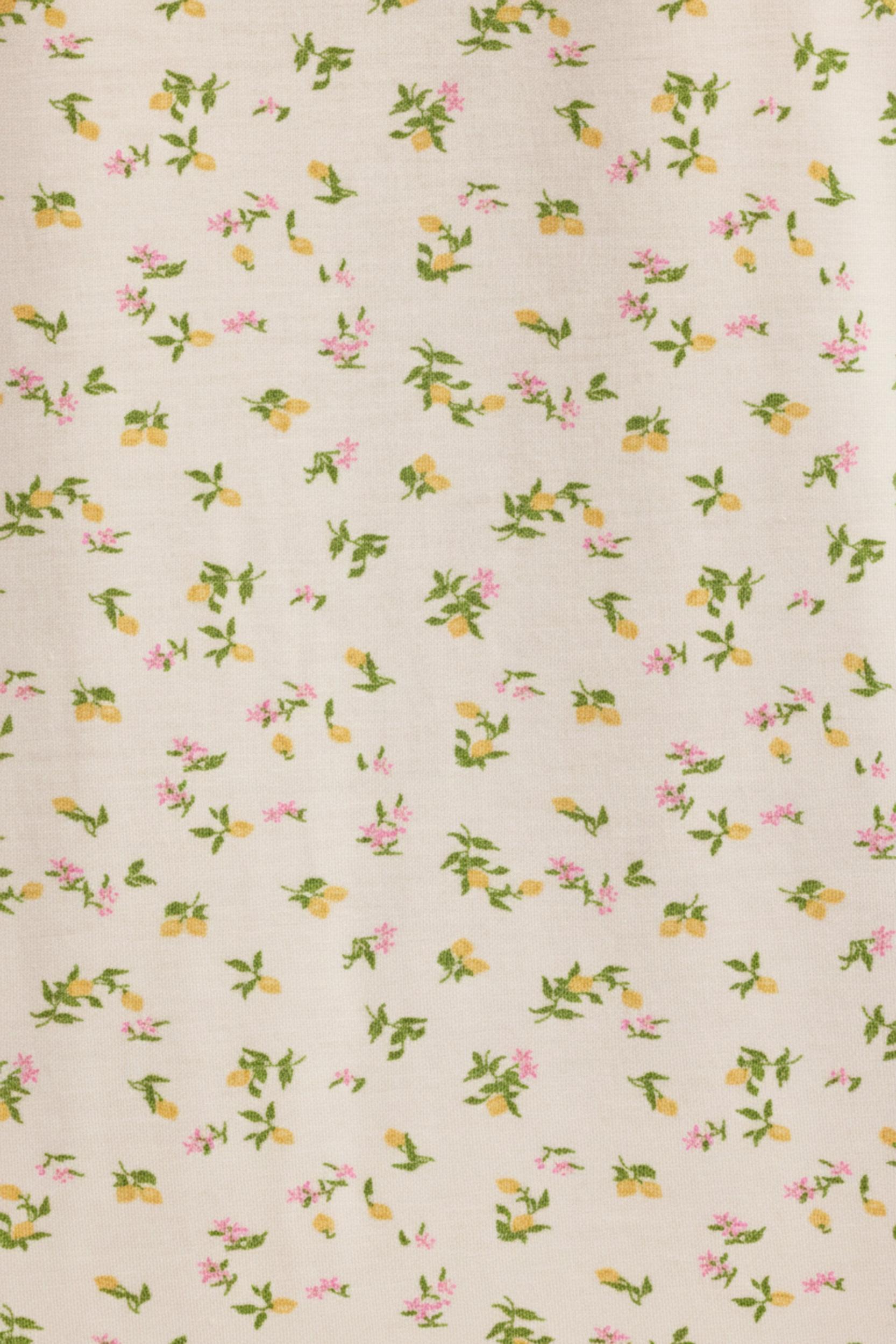 Modal Ruffle-Trim Pyjama Shorts in Lemon Print Product Image