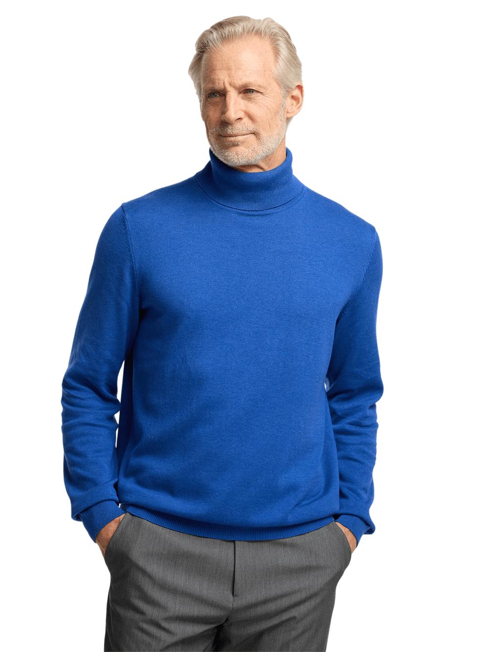 Supima Cotton Turtleneck - Blue Product Image