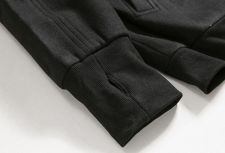 RT No. 6158 BLACK STAND COLLAR WOOLEN VARSITY JK Product Image