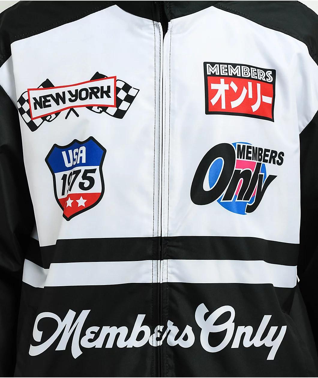 Members Only Racing Black & White Jacket Product Image