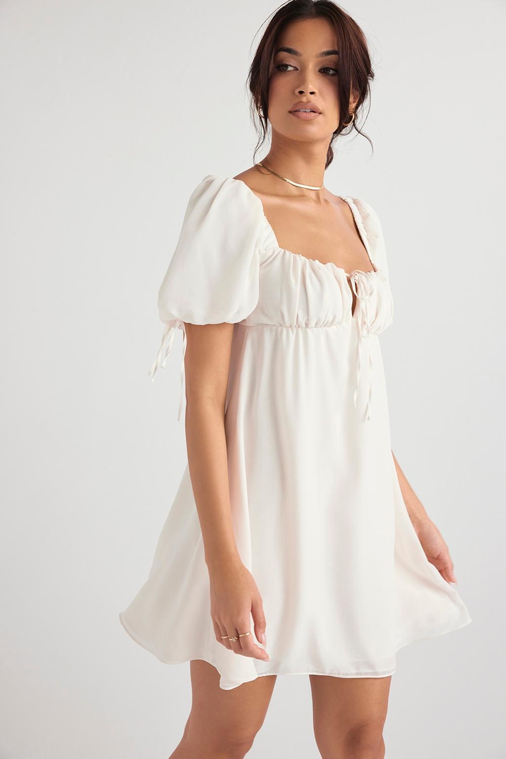 Princess  ivory georgette mini dress - sale Product Image