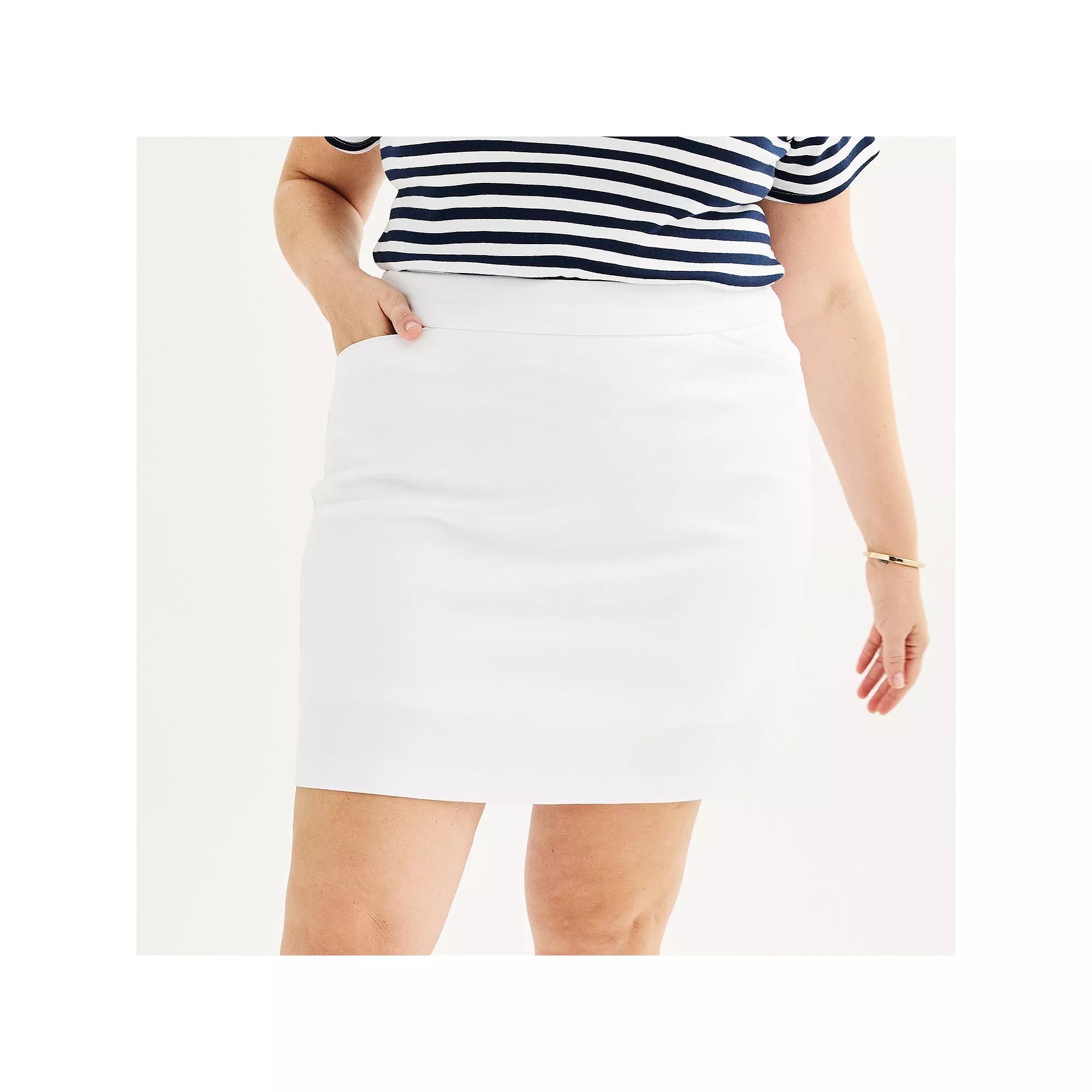 Plus Size Croft & Barrow® Effortless Stretch Skort, Women's, Size: 26 W, White Product Image
