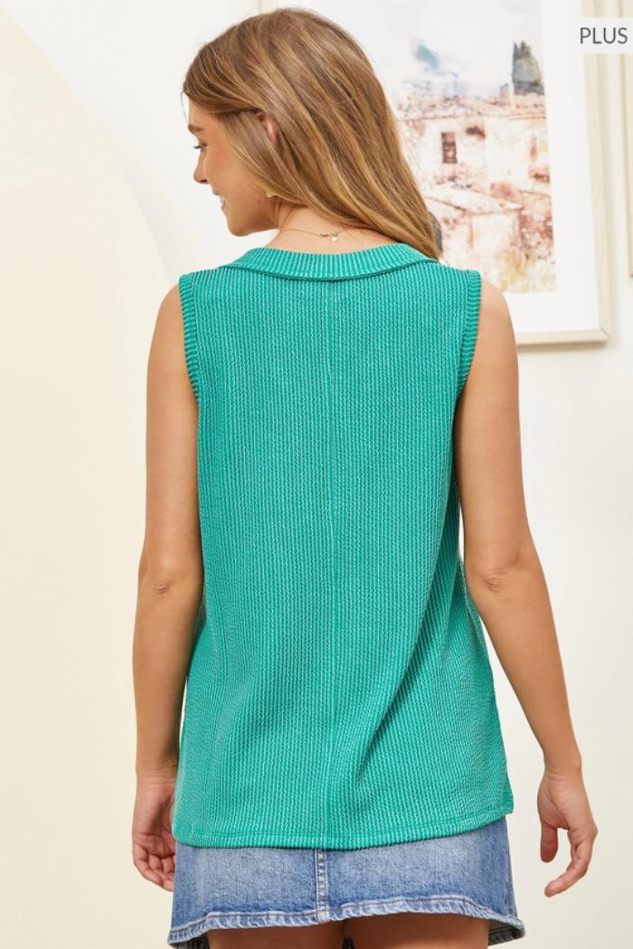 Plus Size Casual V Neck Tank Top Product Image
