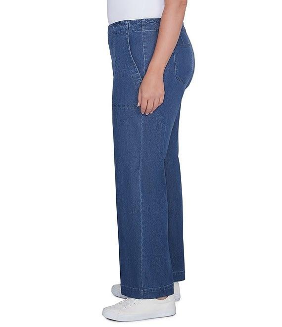 Ruby Rd. Plus Size Wide-Leg Button-Front Jeans Product Image