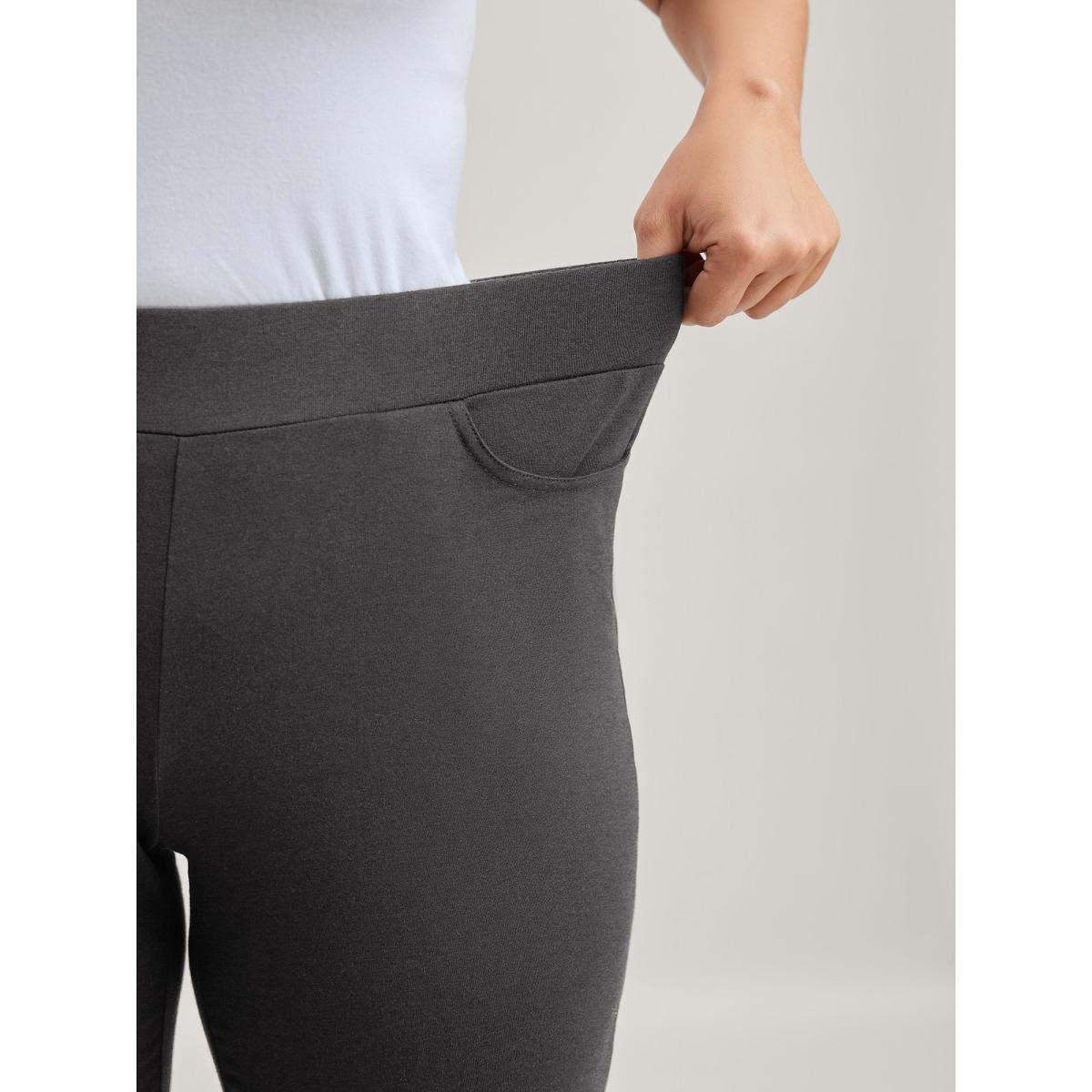 Plus Size Layered Ruffled Flare Hem Pants Women Black Romantic Bodycon Mid Rise Elegant Pants BloomChic 28/5X Product Image