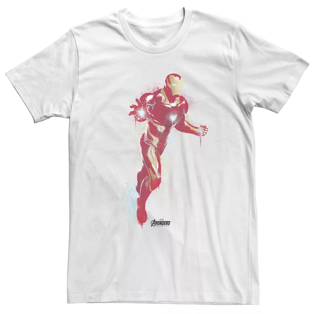 Men's Marvel "Avengers: Endgame" Iron Man Spray Painted Tee, Size: Medium, White Product Image