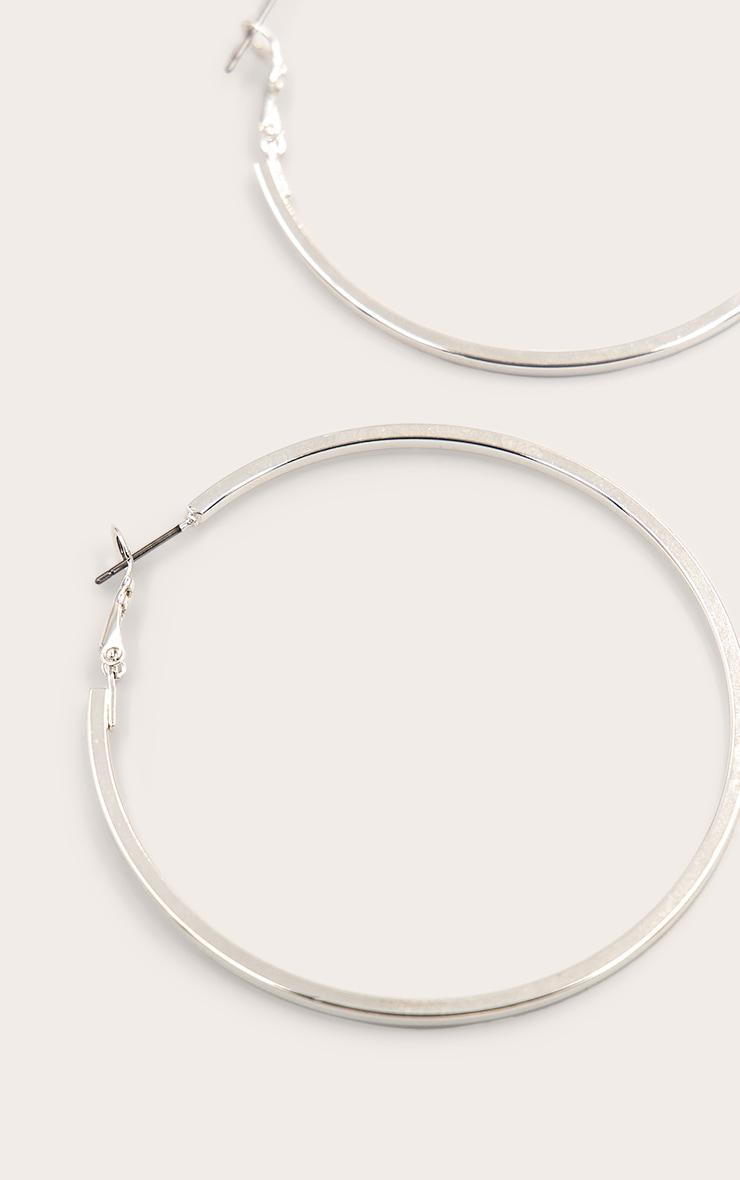 Silver Smooth Large Hoop Earrings Product Image