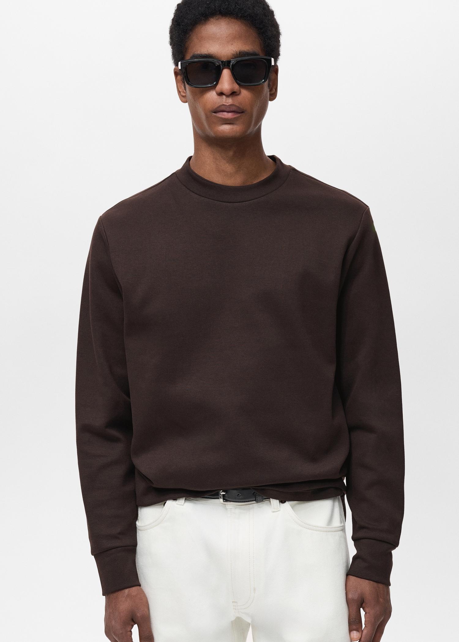 Regular-fit cotton sweatshirt - Men | MANGO USA Product Image