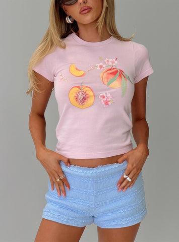 Darlin Peach Graphic Top Pink Product Image