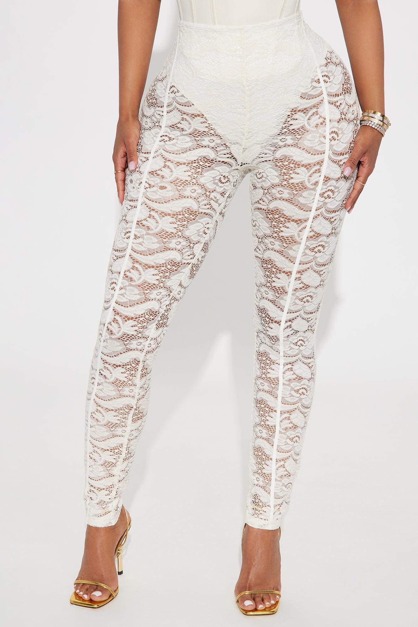 Not My Match Lace Legging - Cream Product Image