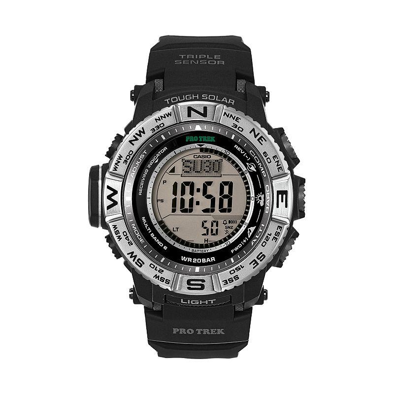 Casio Men's PRO TREK Digital Solar Watch - PRW3500-1CR, Black Product Image