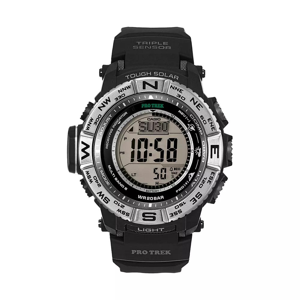Casio Men's PRO TREK Digital Solar Watch - PRW3500-1CR, Black Product Image
