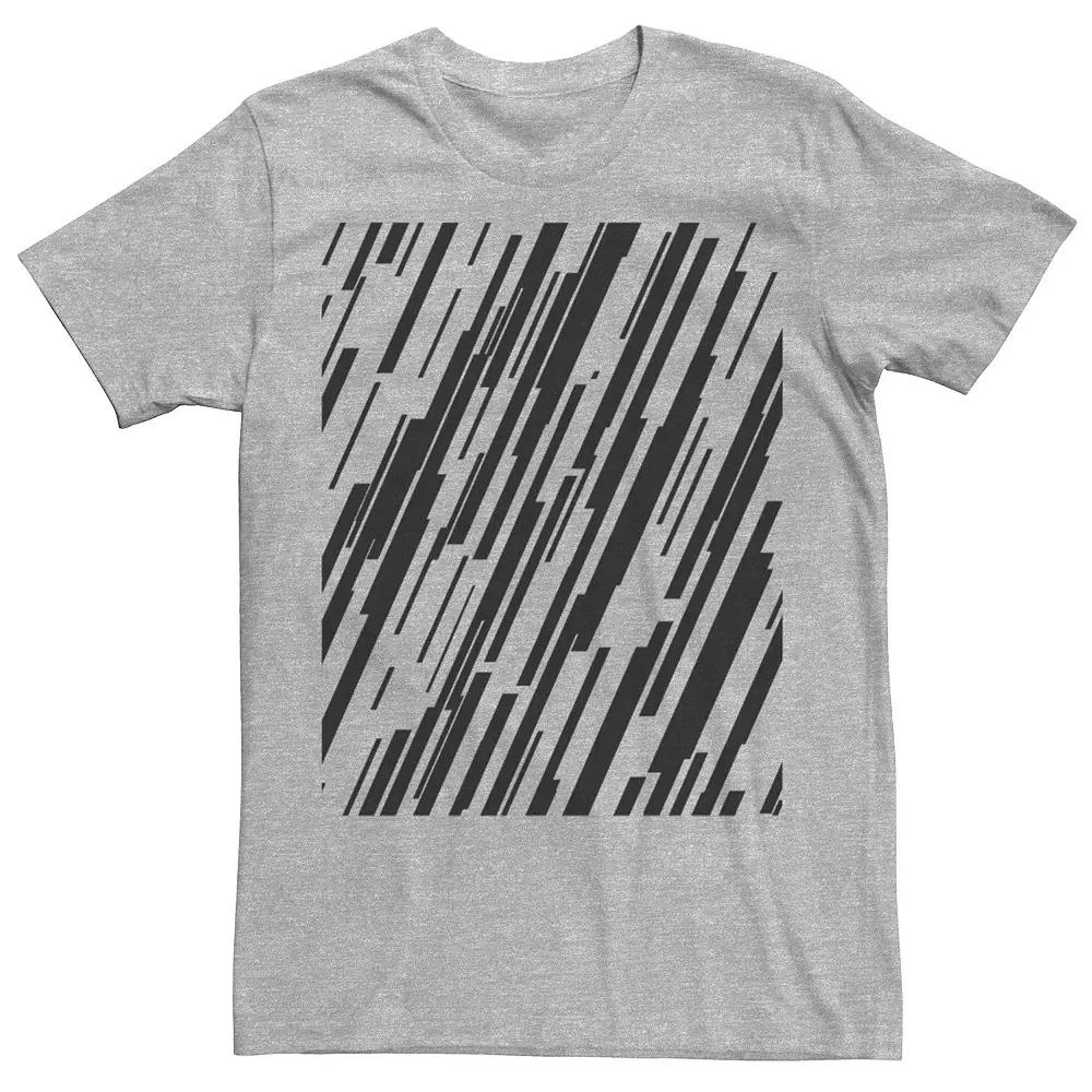 Men's Abstract Lines Box Graphic Tee, Size: Large, Athletic Grey Product Image