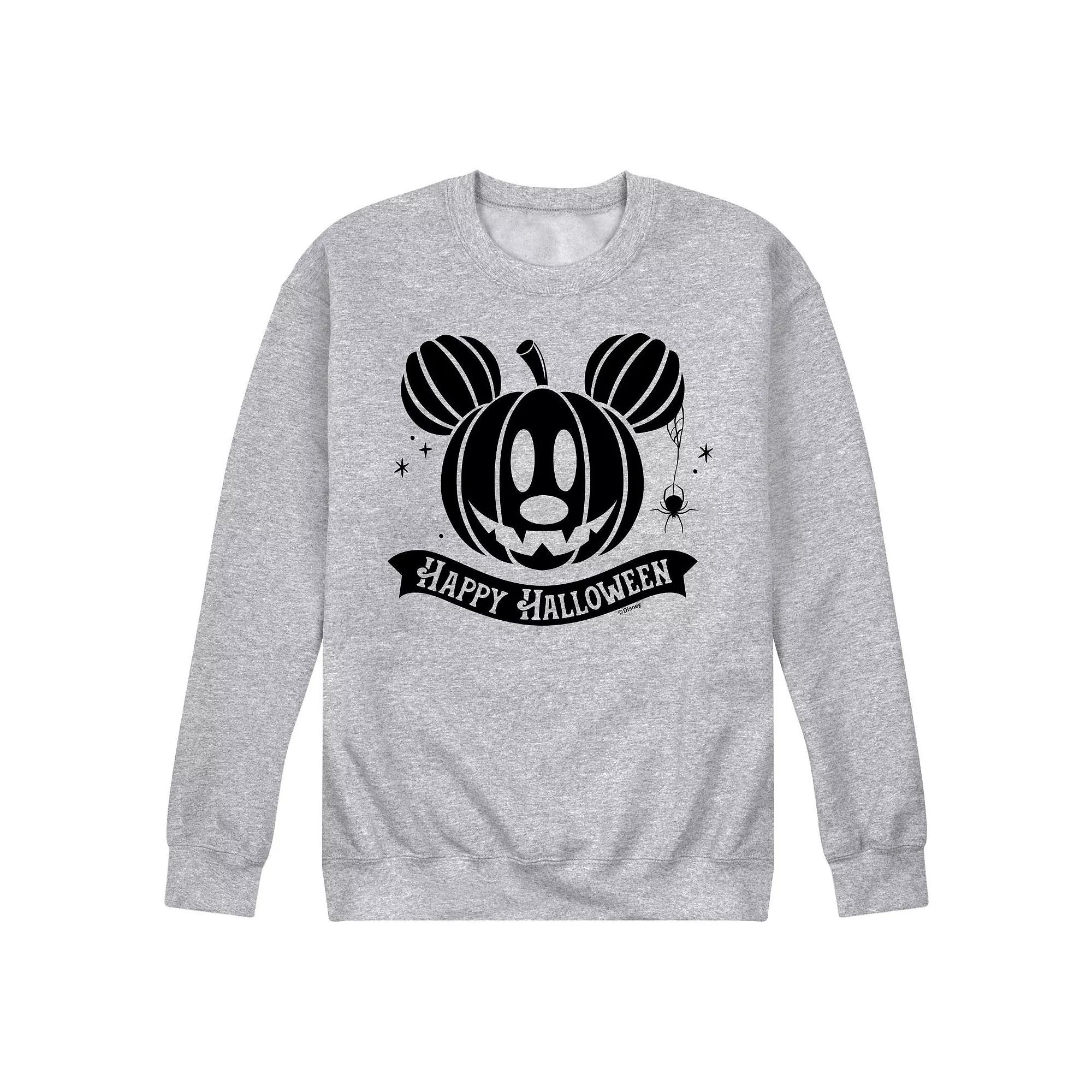 Disney's Mickey Mouse Men's Happy Halloween Pumpkin Fleece Sweatshirt,  Product Image